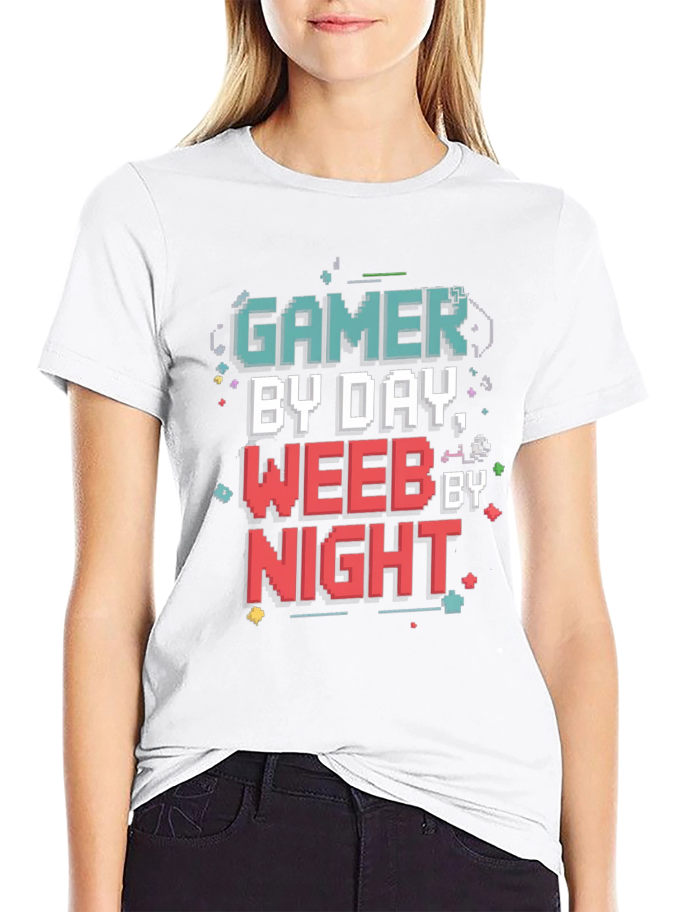 Gamer By Day Weeb By Night Black T-Shirt