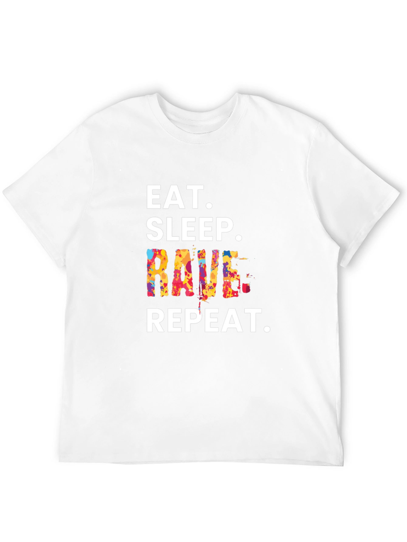 Eat Sleep Rave Repeat Graphic Tee - Black T-Shirt