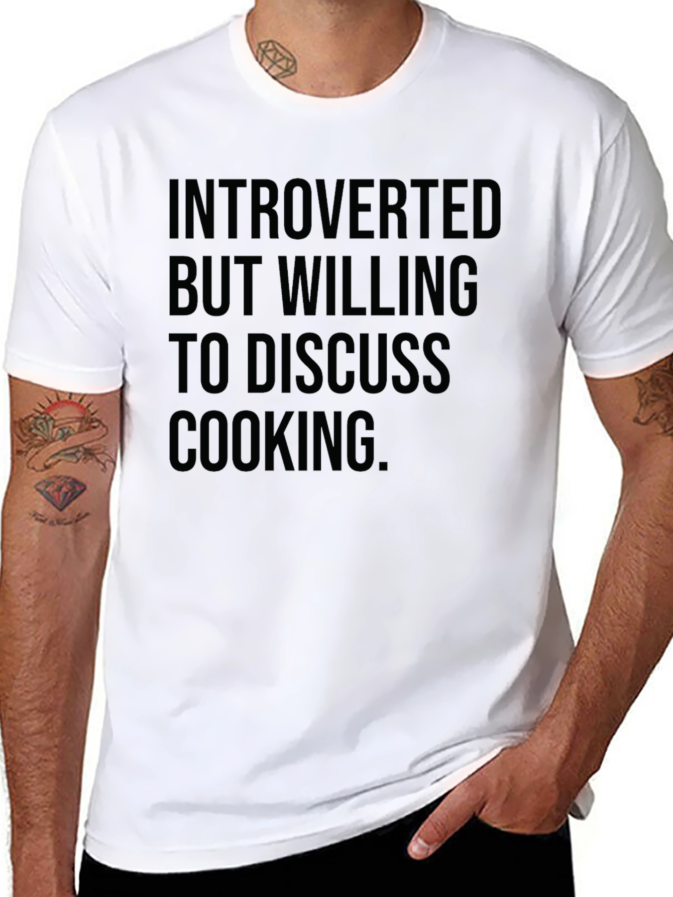 Introverted Cooking T-Shirt: Black Cotton Tee