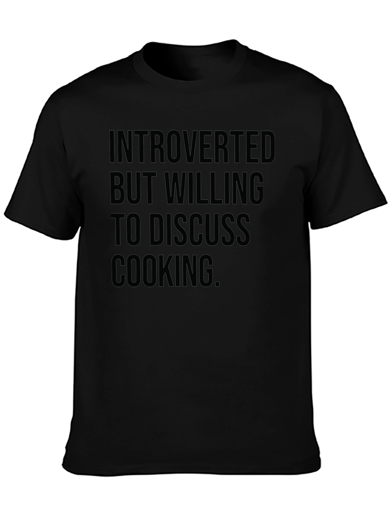 Introverted Cooking T-Shirt: Black Cotton Tee