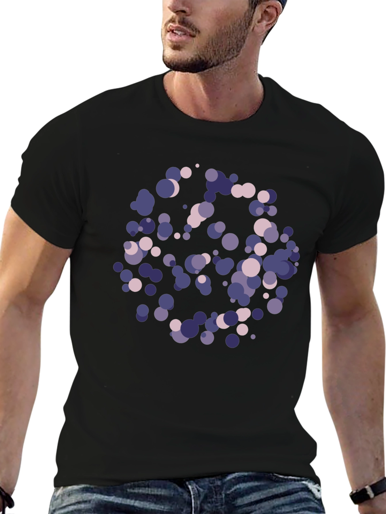 Abstract Dot Graphic Black T-Shirt