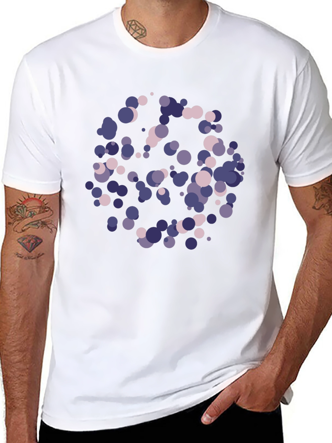 Abstract Dot Graphic Black T-Shirt