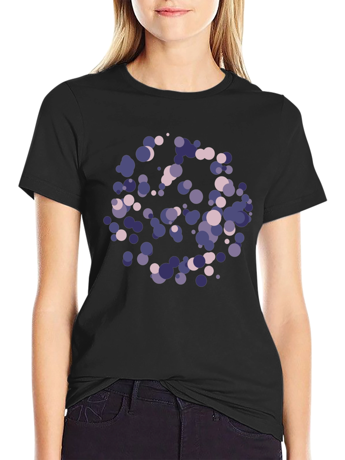 Abstract Dot Graphic Black T-Shirt
