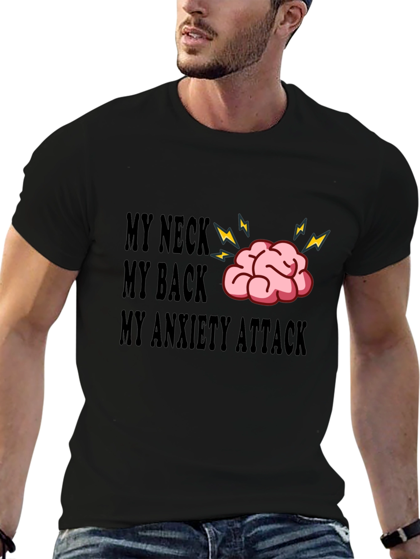 My Neck My Back Anxiety Attack Funny Graphic Tee