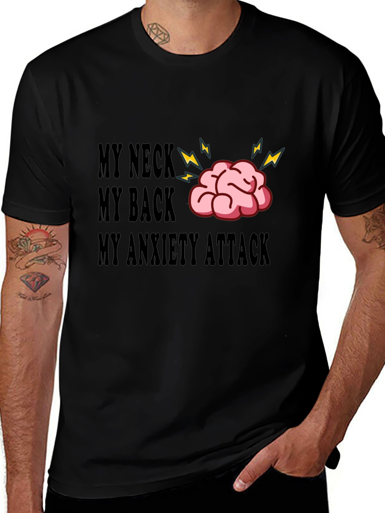 My Neck My Back Anxiety Attack Funny Graphic Tee