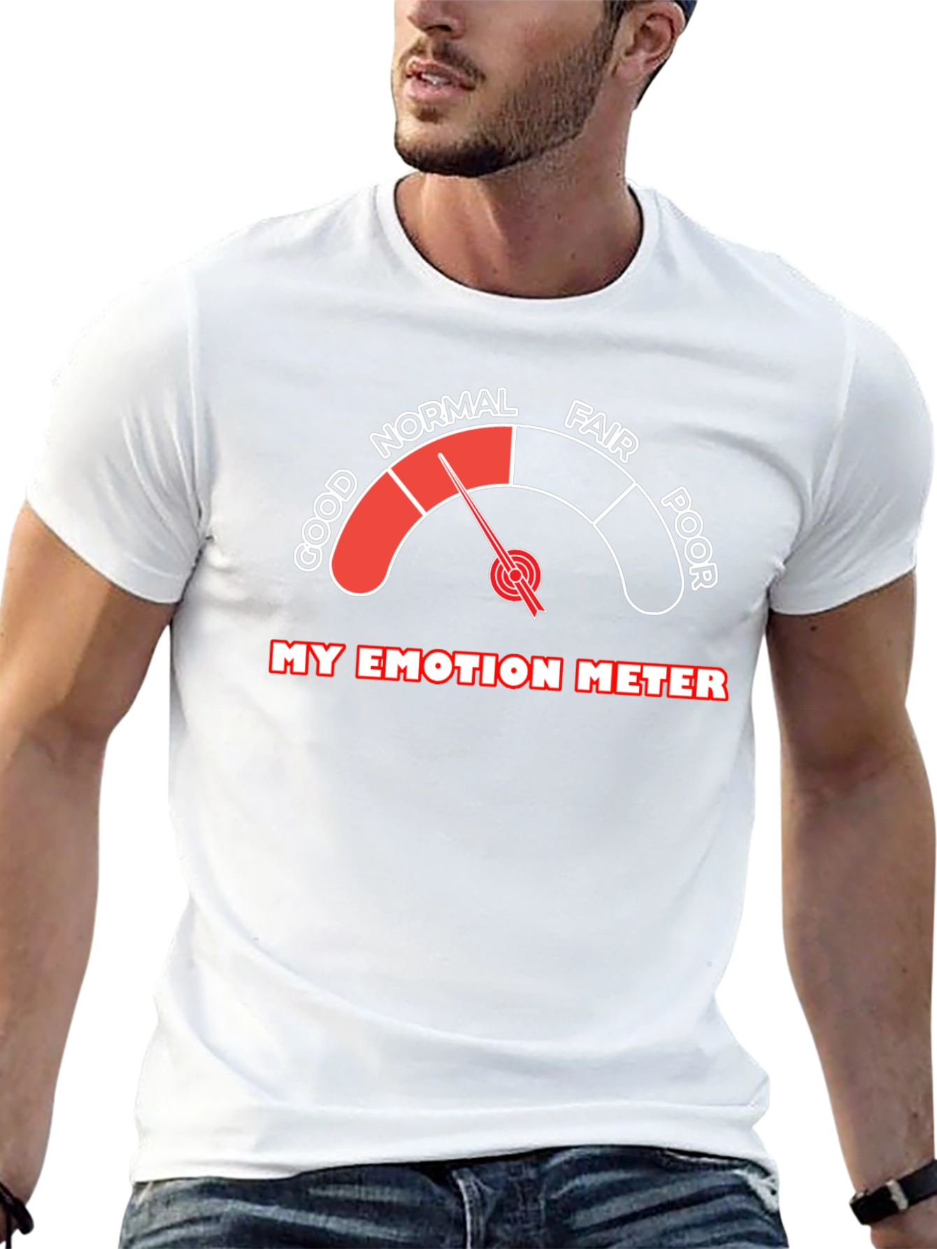 Emotion Meter Graphic T-Shirt: Good Mood Indicator