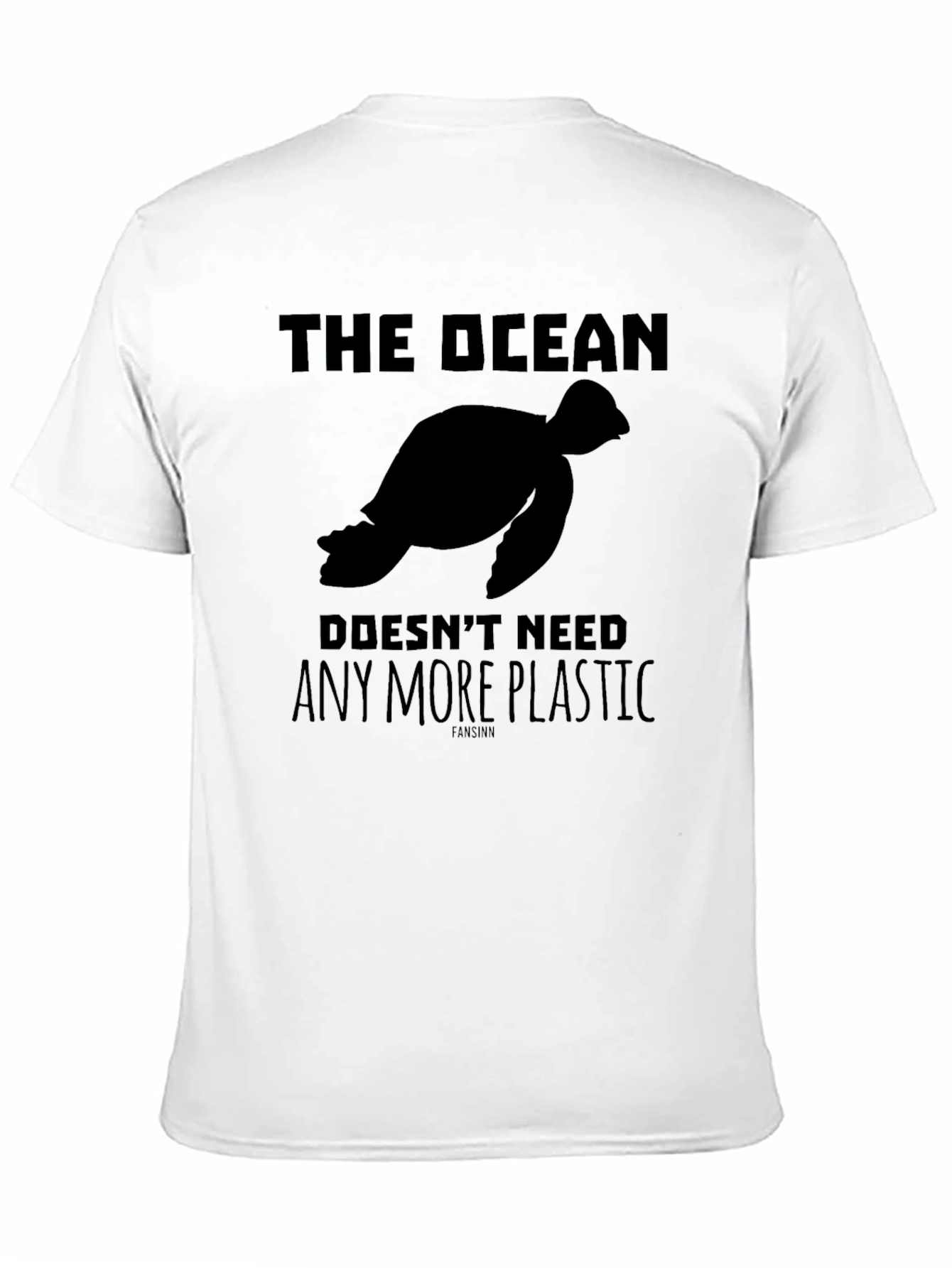 The Ocean Doesnt Need Plastic Turtle Black T-Shirt