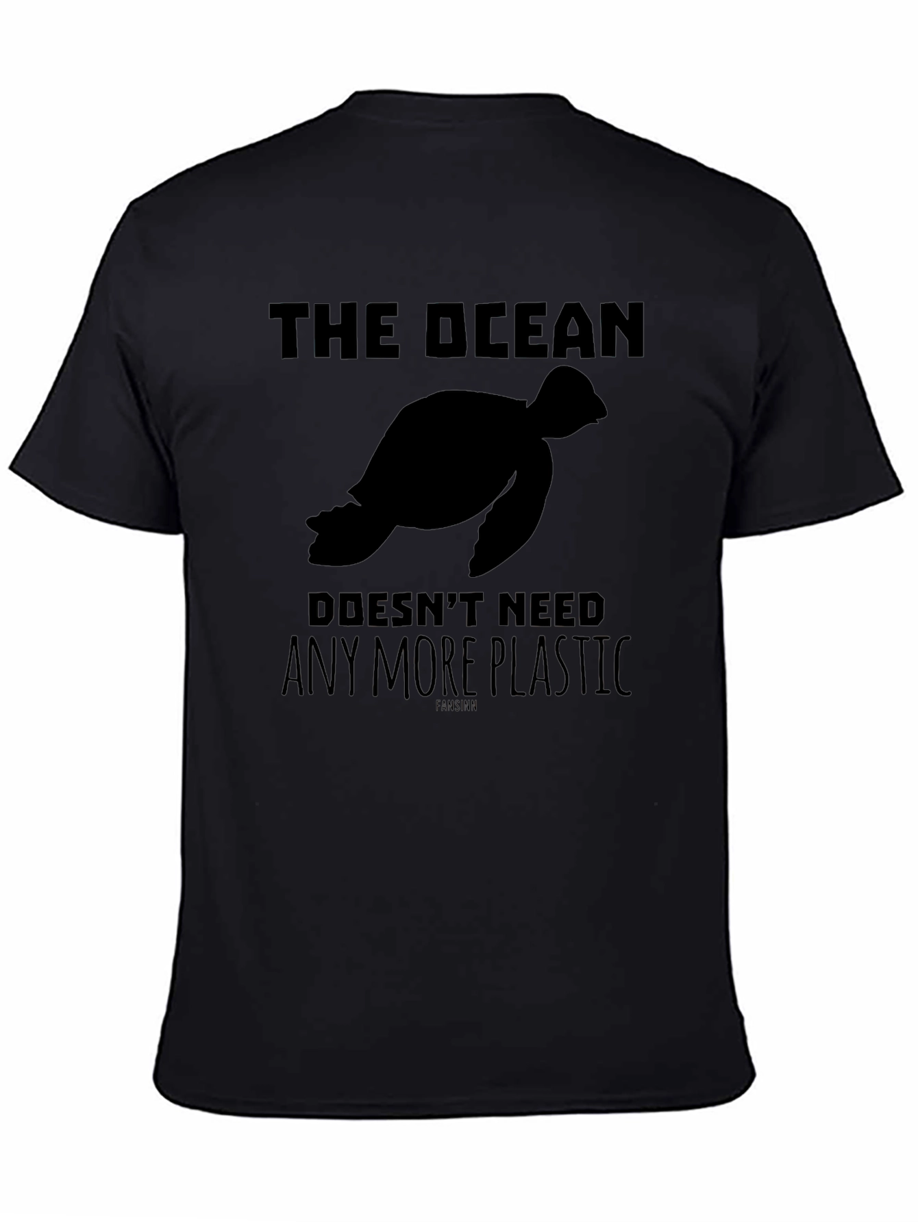 The Ocean Doesnt Need Plastic Turtle Black T-Shirt