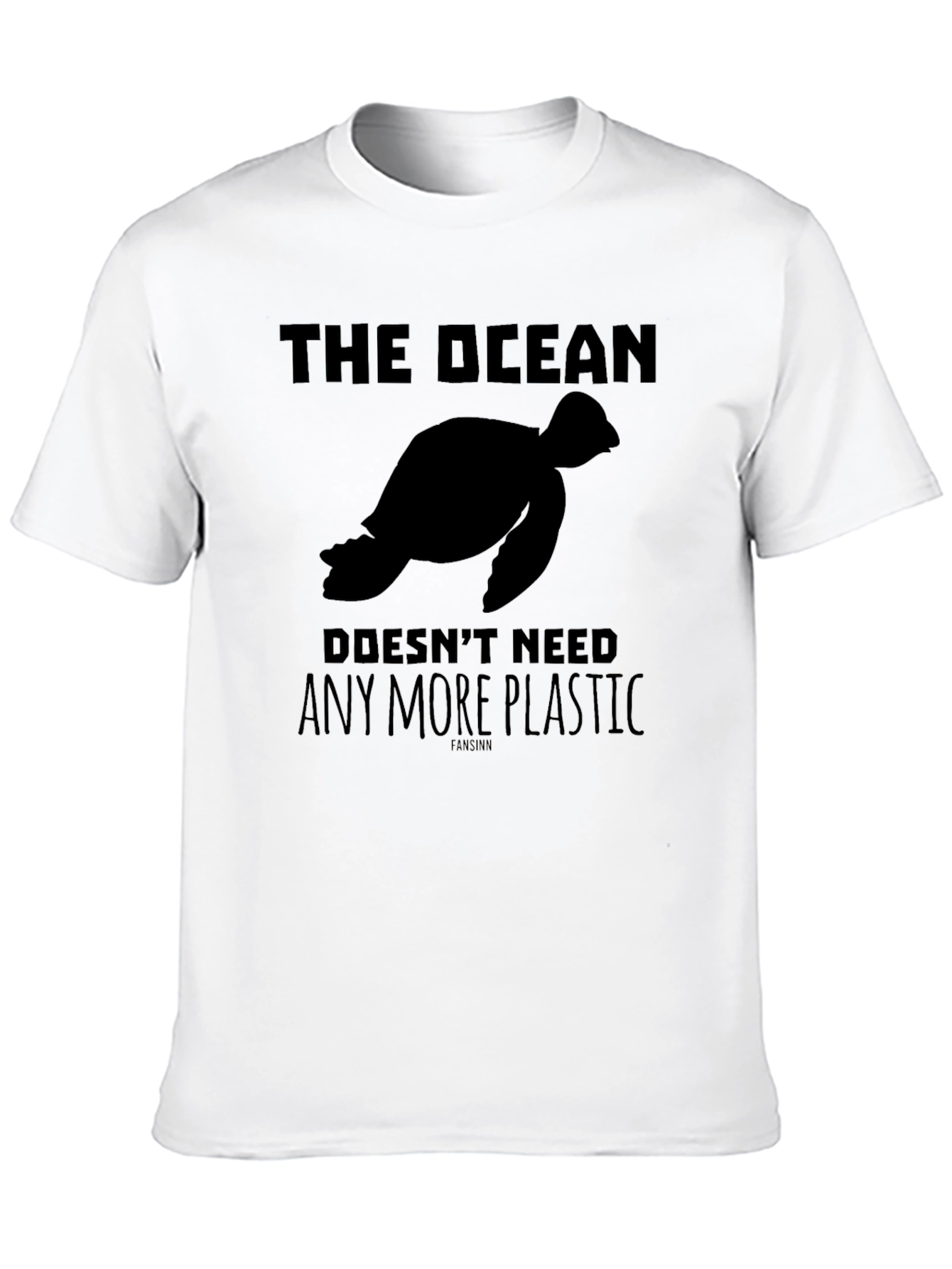The Ocean Doesnt Need Plastic Turtle Black T-Shirt
