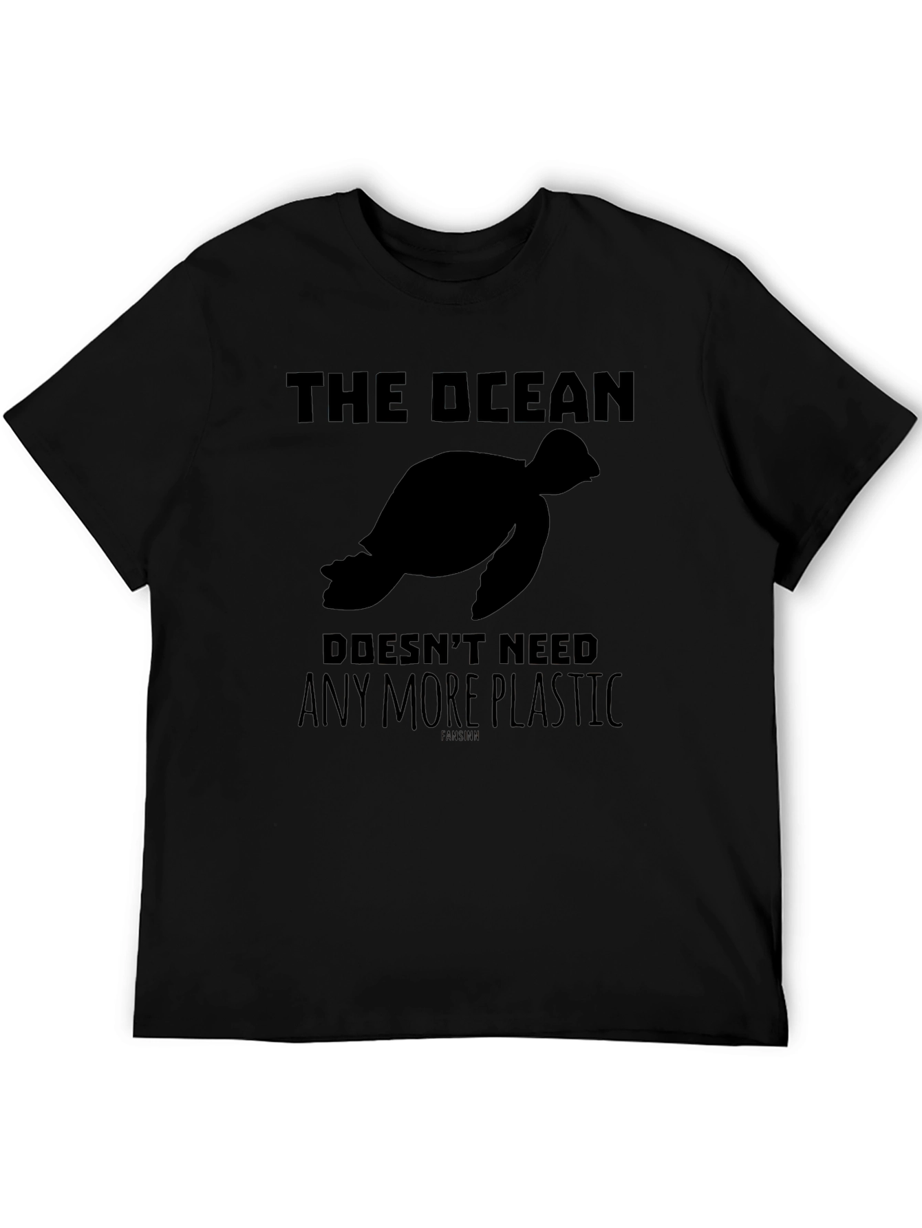 The Ocean Doesnt Need Plastic Turtle Black T-Shirt