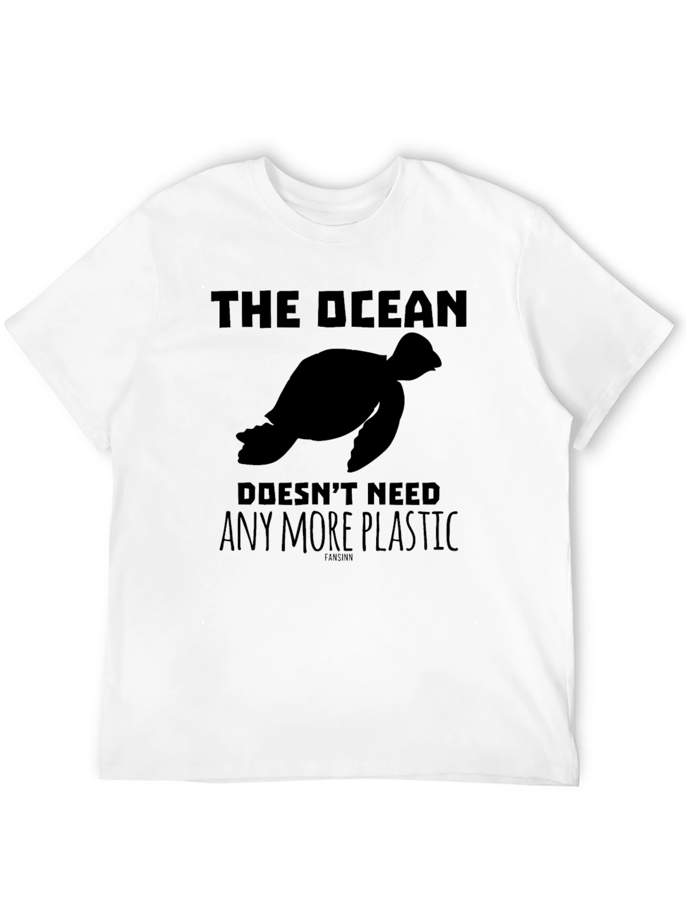 The Ocean Doesnt Need Plastic Turtle Black T-Shirt