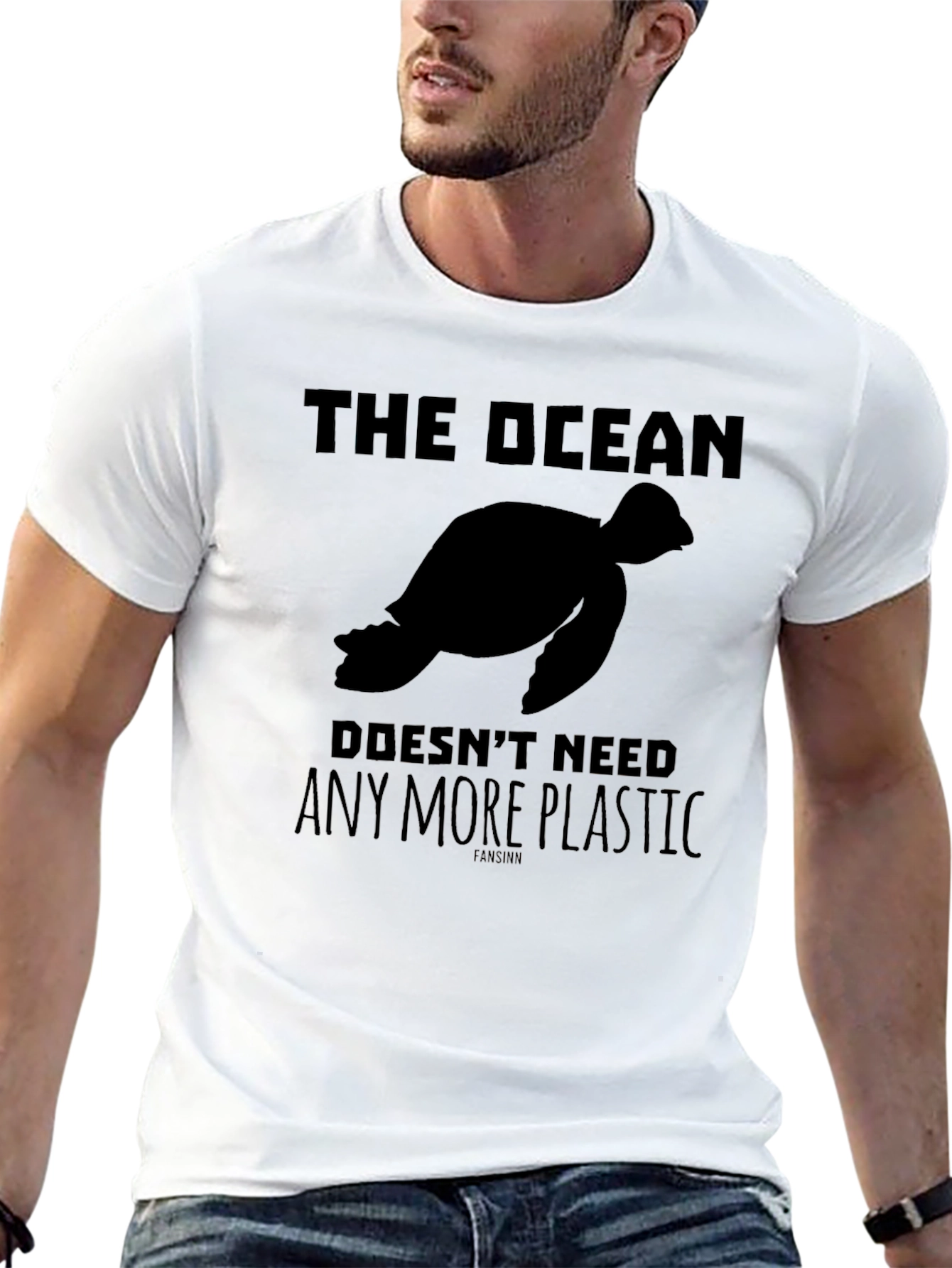 The Ocean Doesnt Need Plastic Turtle Black T-Shirt