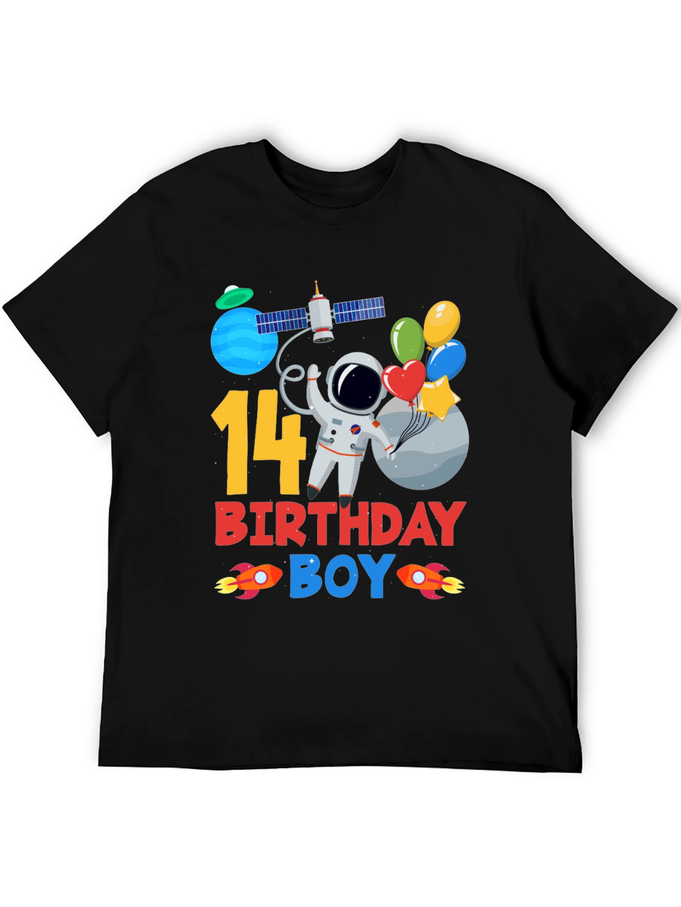 14th Birthday Boy Space T-Shirt