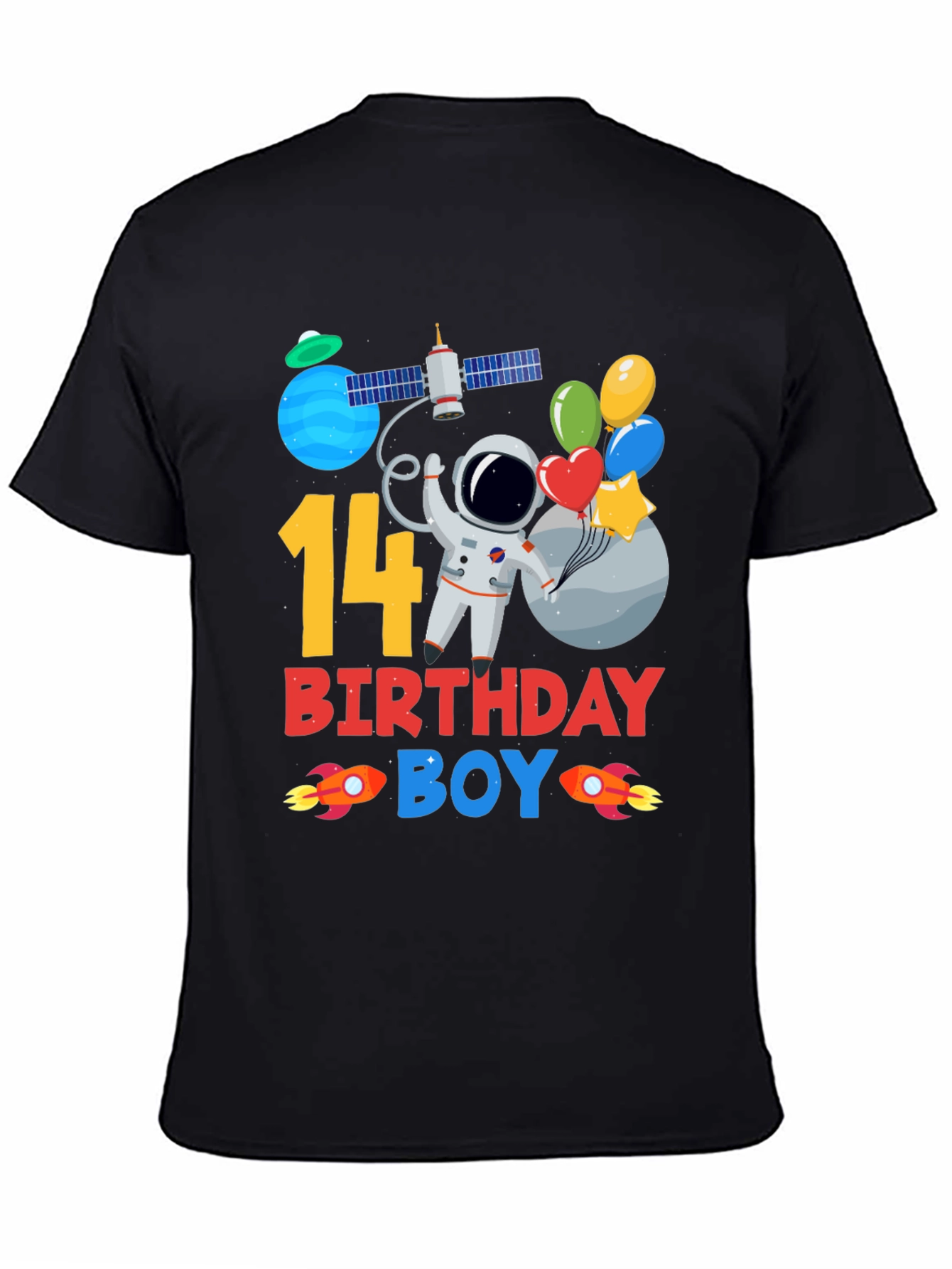 14th Birthday Boy Space T-Shirt