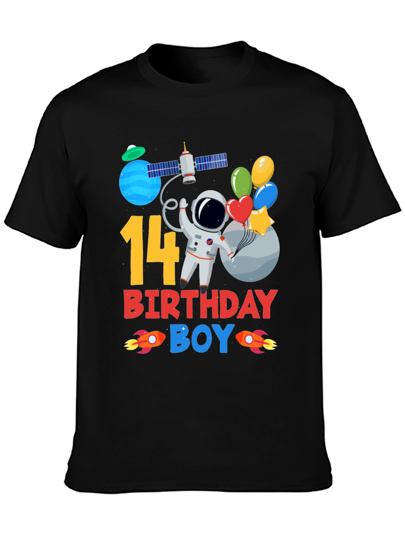14th Birthday Boy Space T-Shirt