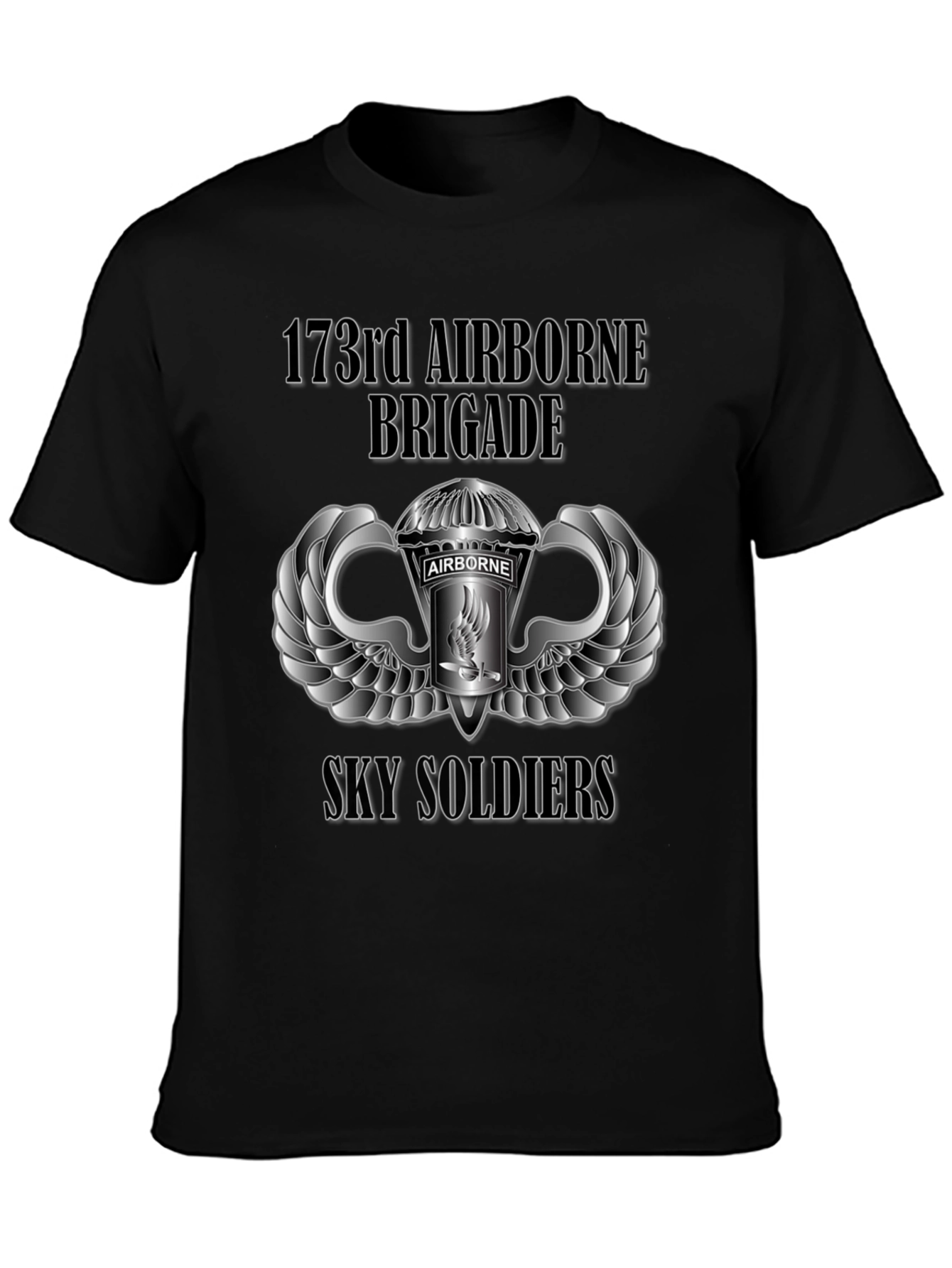 173rd Airborne Brigade Sky Soldiers Black T-Shirt