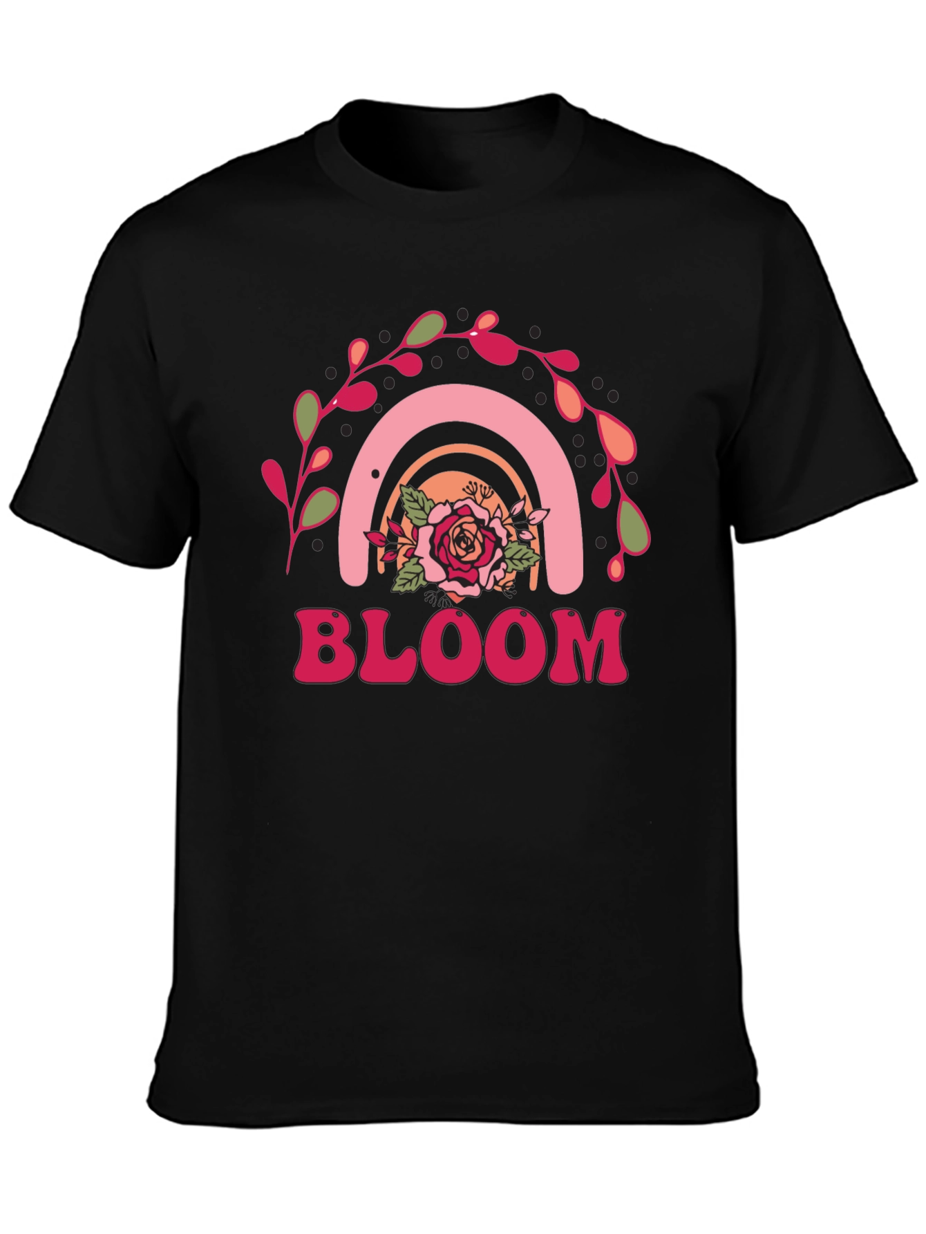 Bloom Rainbow Graphic Tee - Retro Style