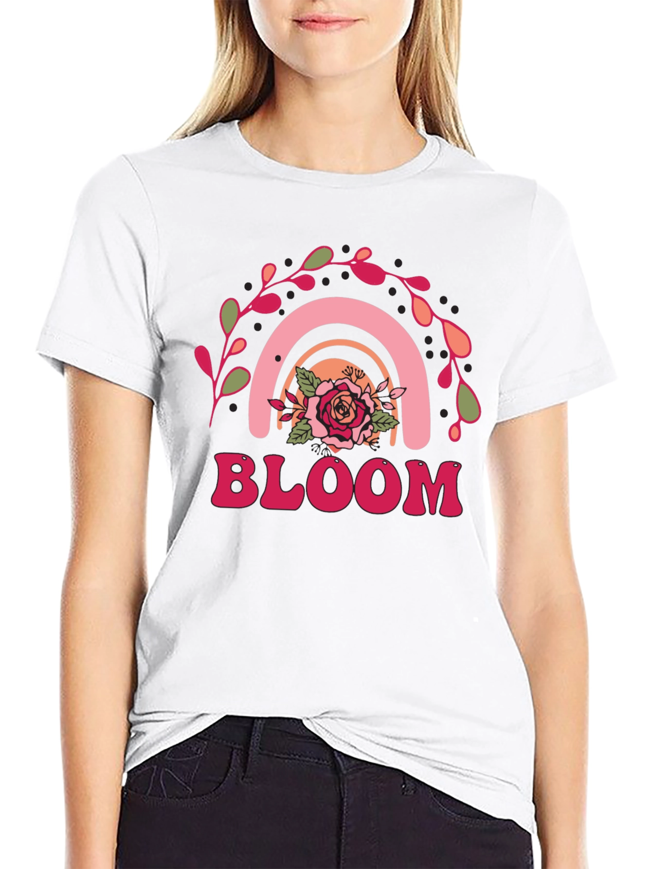 Bloom Rainbow Graphic Tee - Retro Style