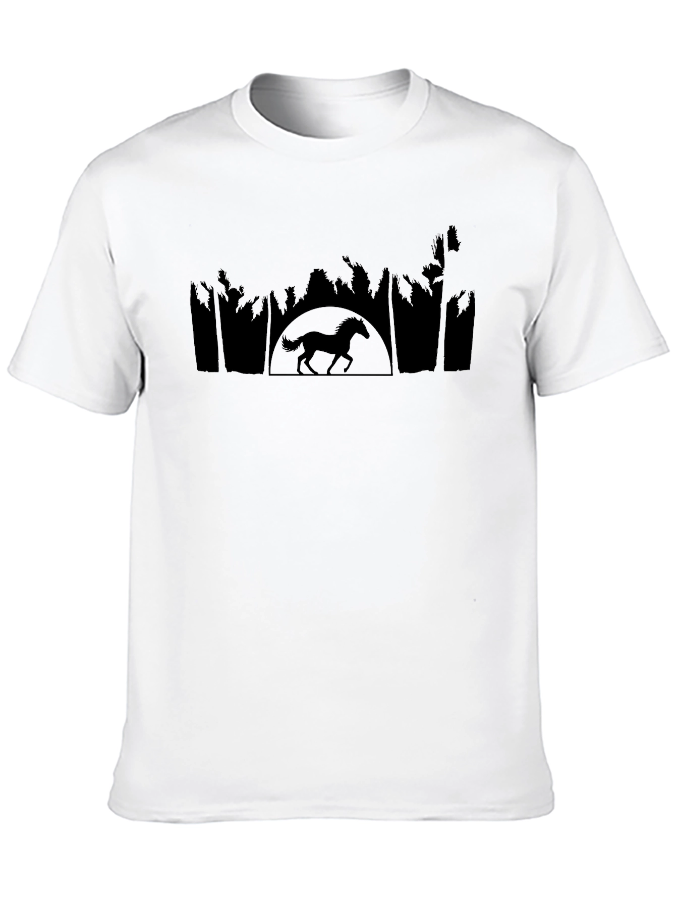 Horse Silhouette Tee - Black Graphic T-Shirt
