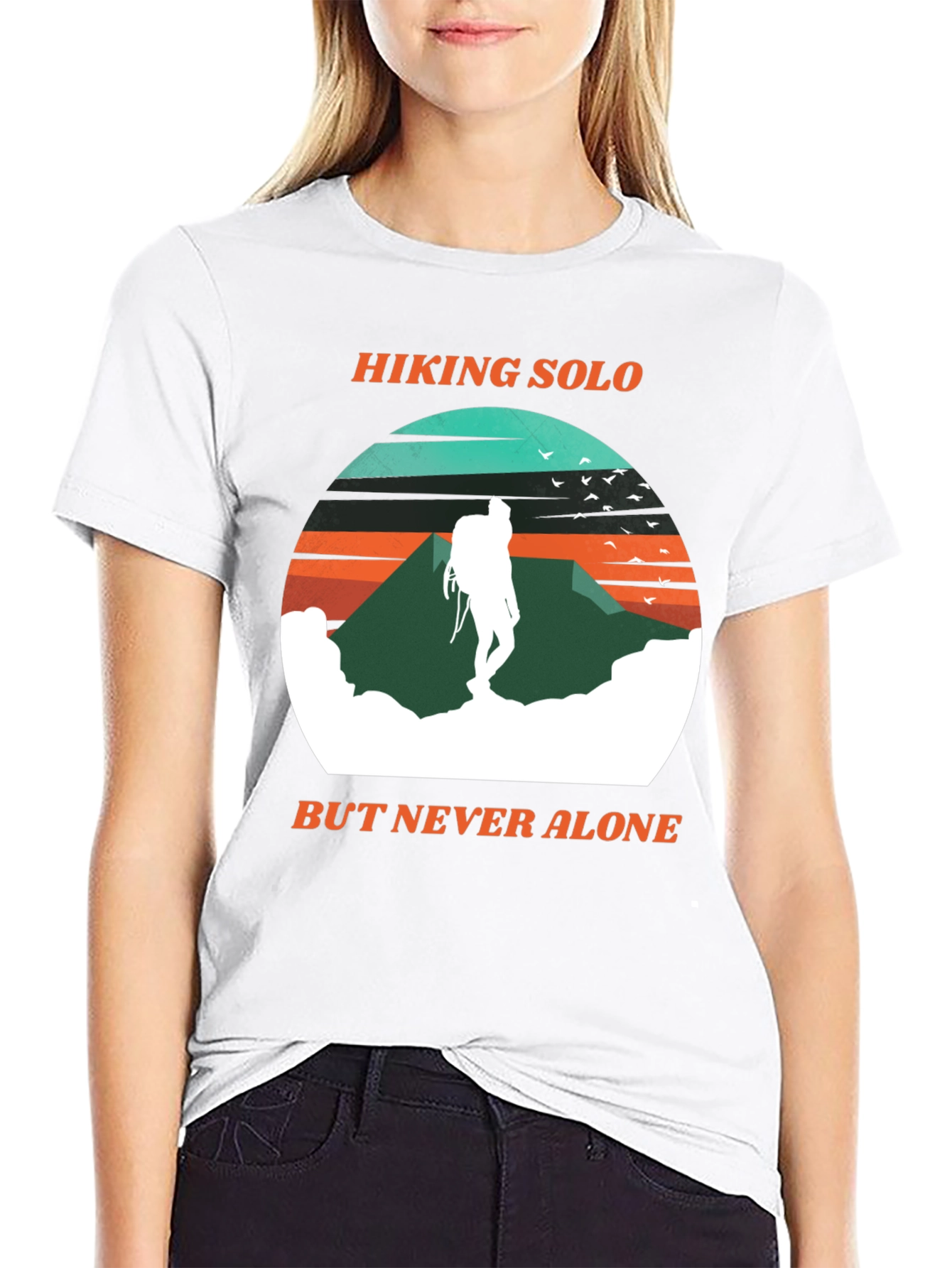 Hiking Solo But Never Alone T-Shirt