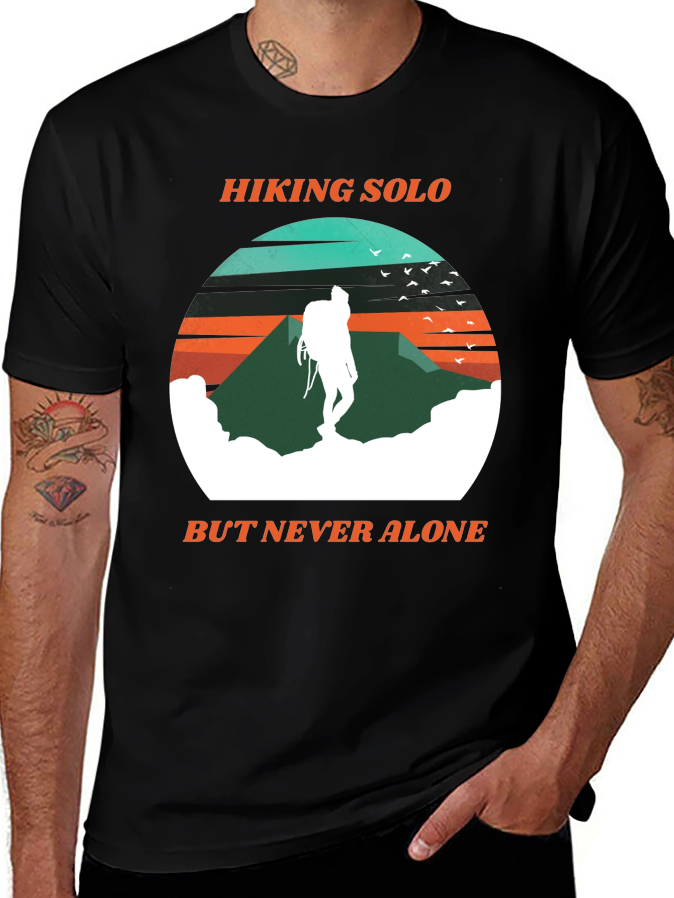 Hiking Solo But Never Alone T-Shirt