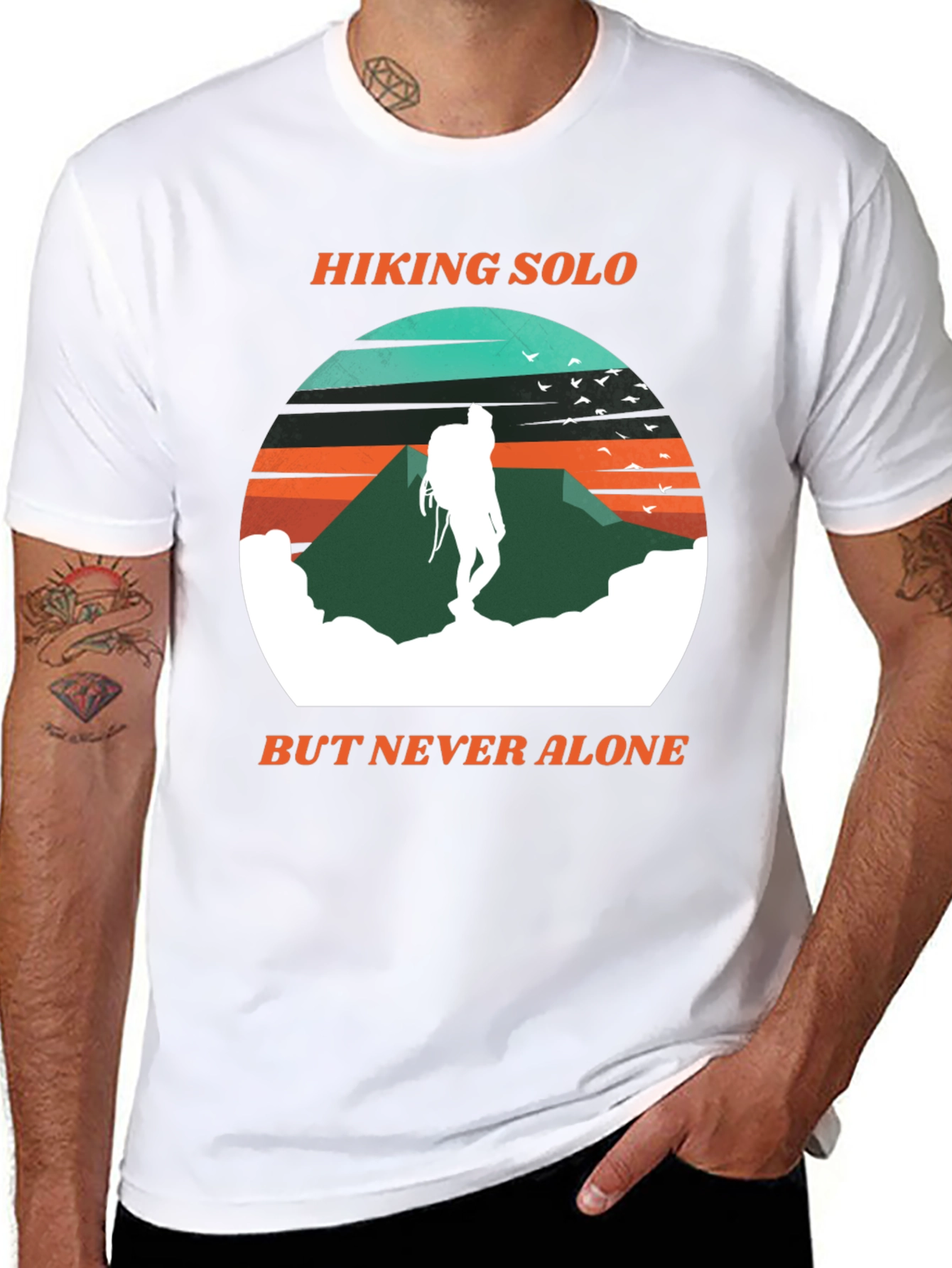 Hiking Solo But Never Alone T-Shirt