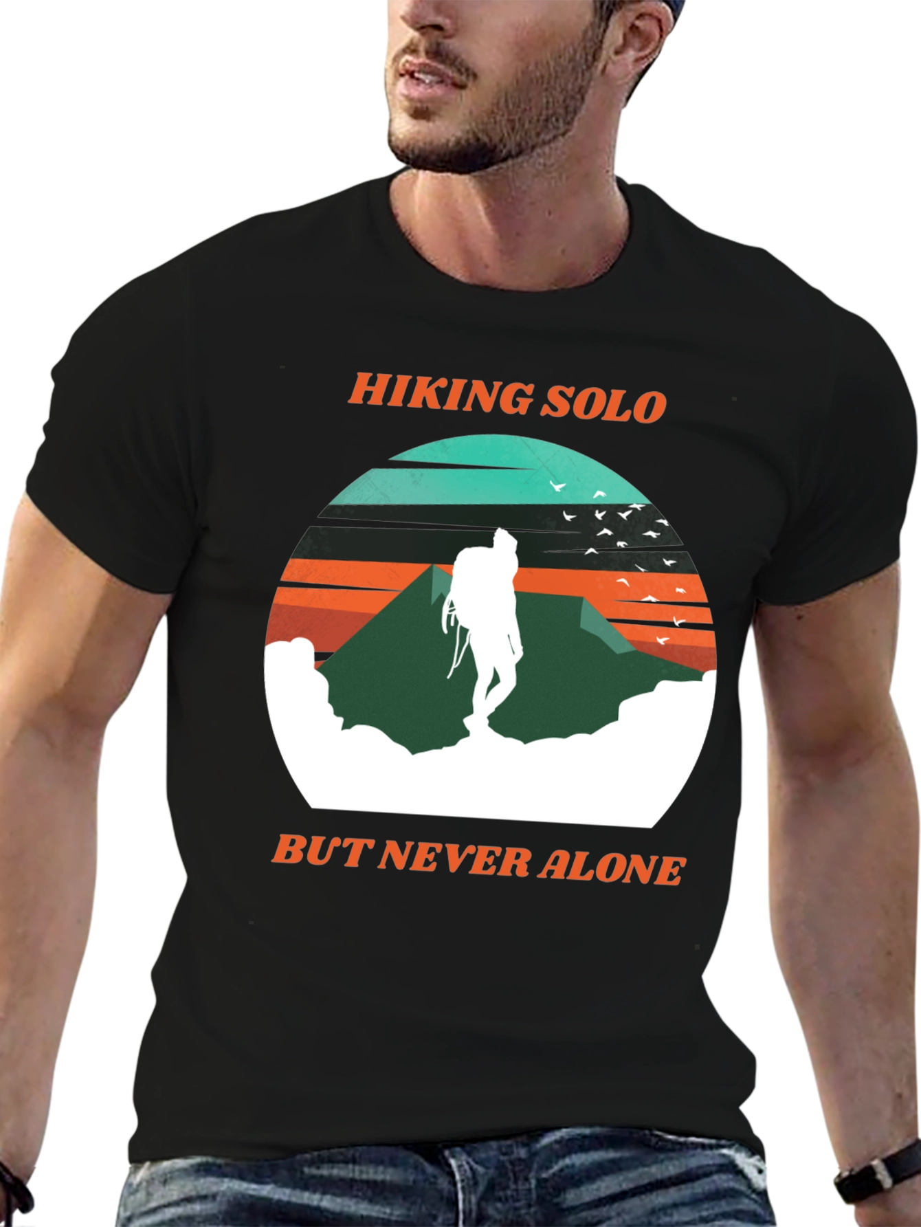 Hiking Solo But Never Alone T-Shirt