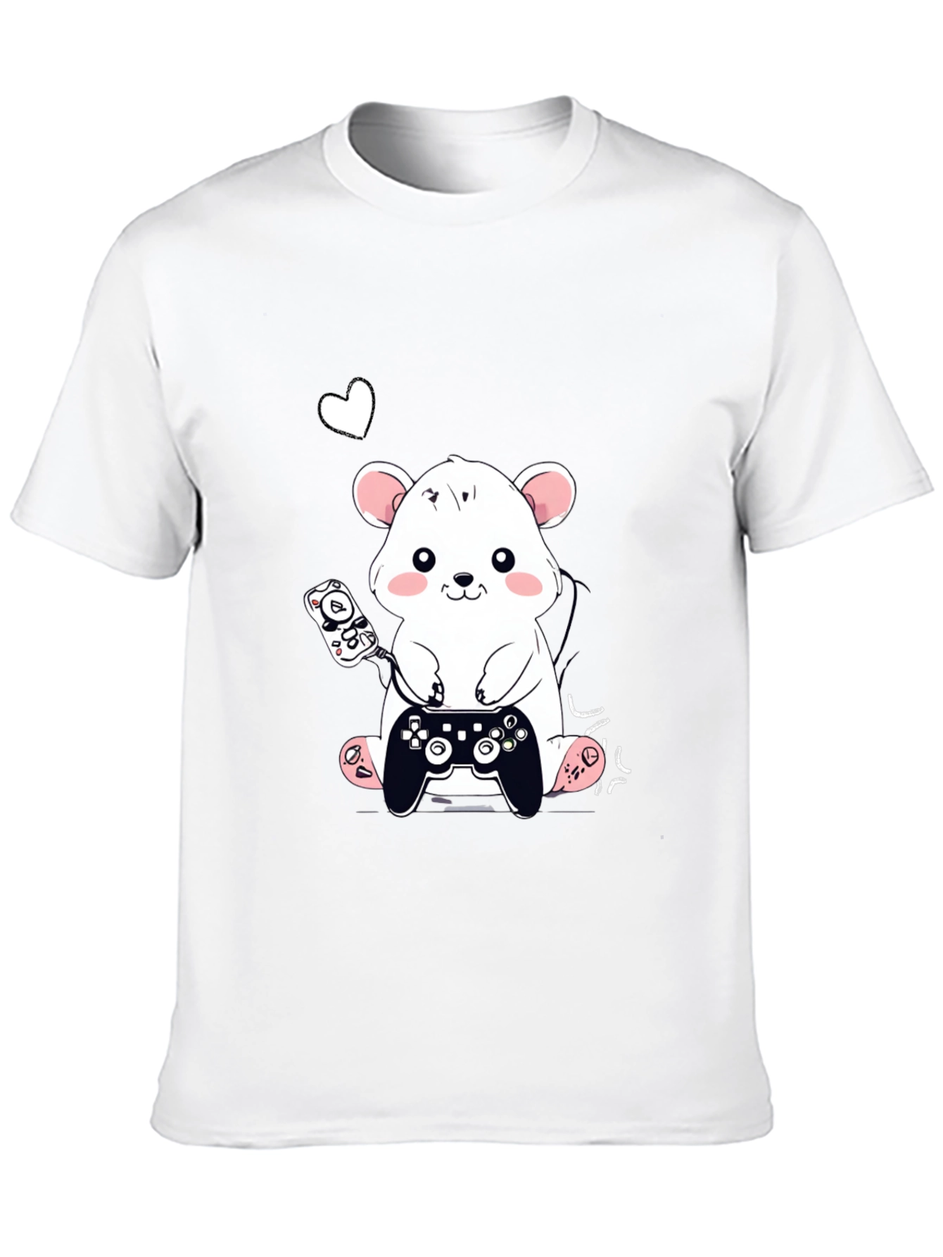Cute Gaming Bear Graphic T-Shirt