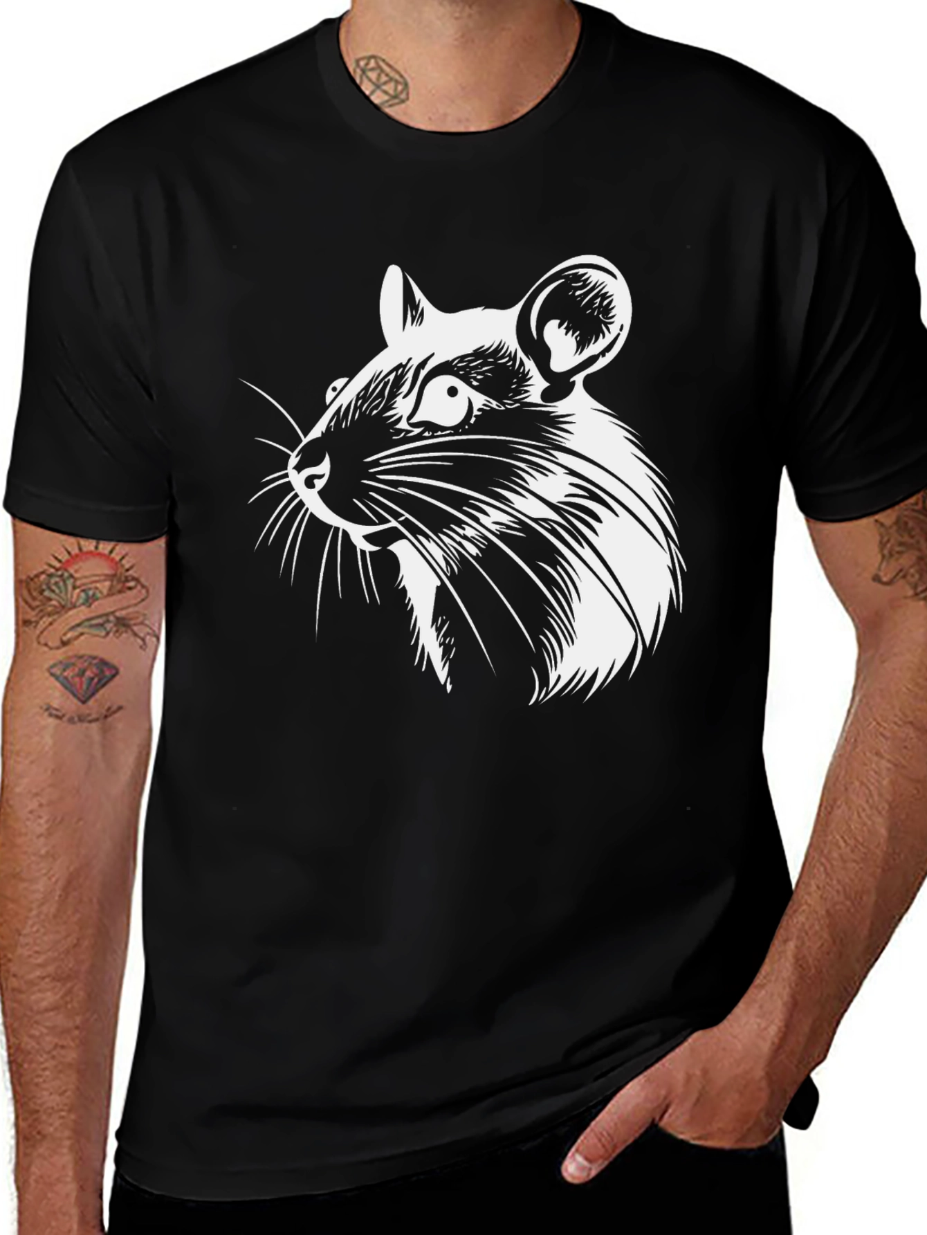 Rat Graphic Tee - Bold Animal Print T-Shirt