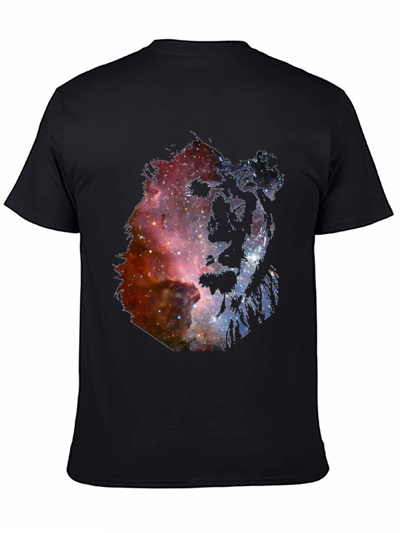Galaxy Lion Graphic Tee - Unisex Black T-Shirt