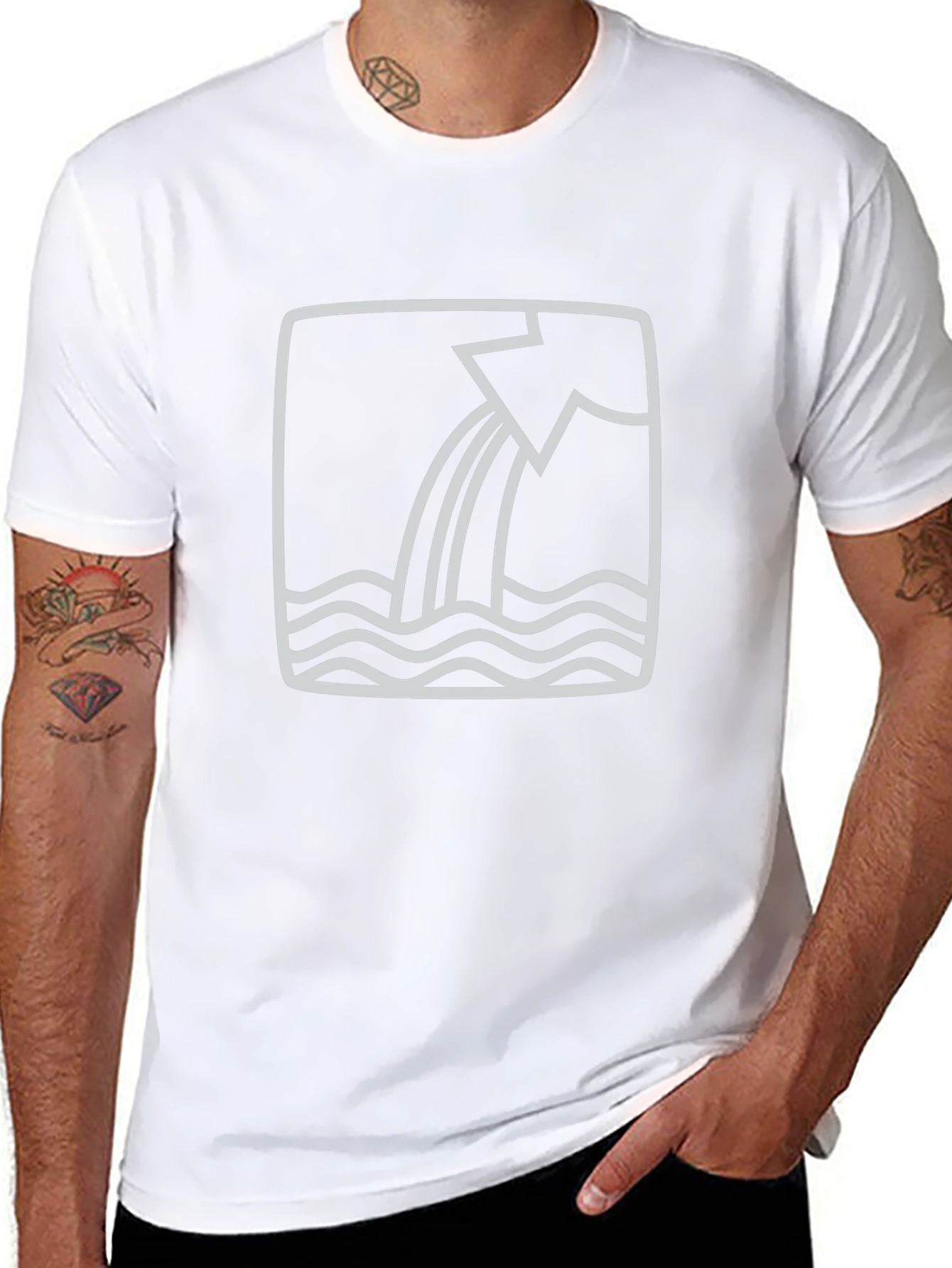 Abstract Water Flow Graphic Tee