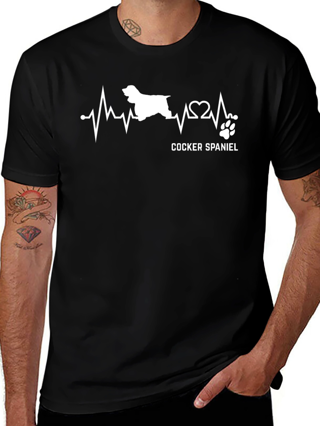 Cocker Spaniel Heartbeat T-Shirt Dog Lover Tee