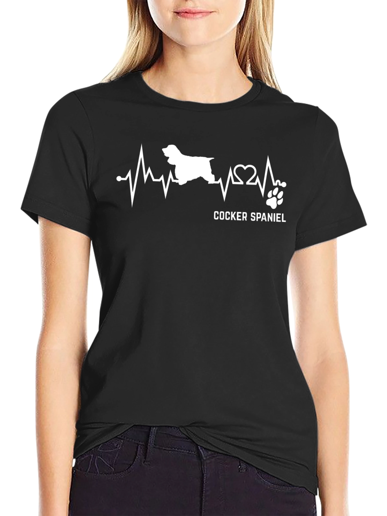 Cocker Spaniel Heartbeat T-Shirt Dog Lover Tee
