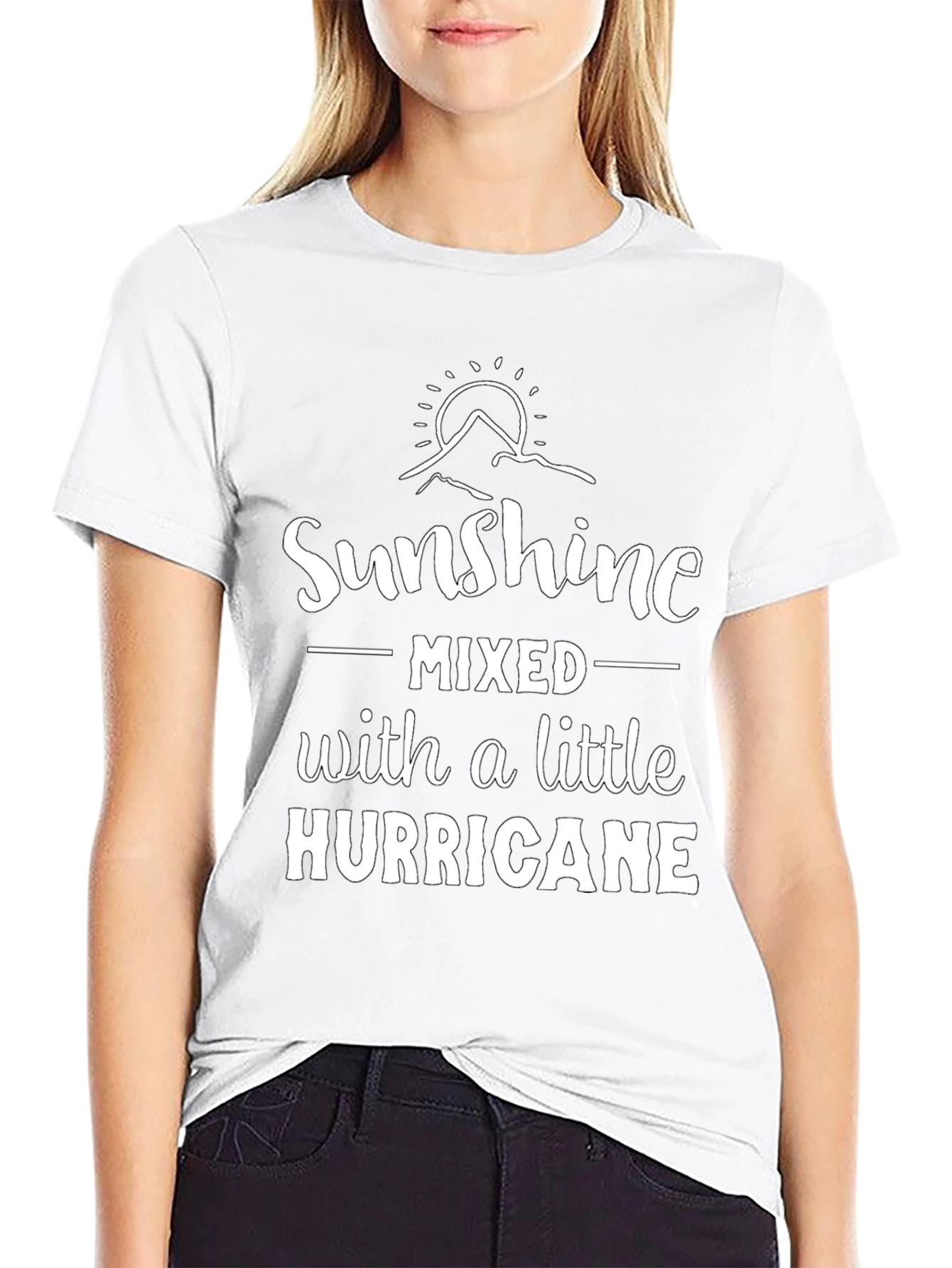 Sunshine Hurricane Graphic Tee - Black Casual Shirt