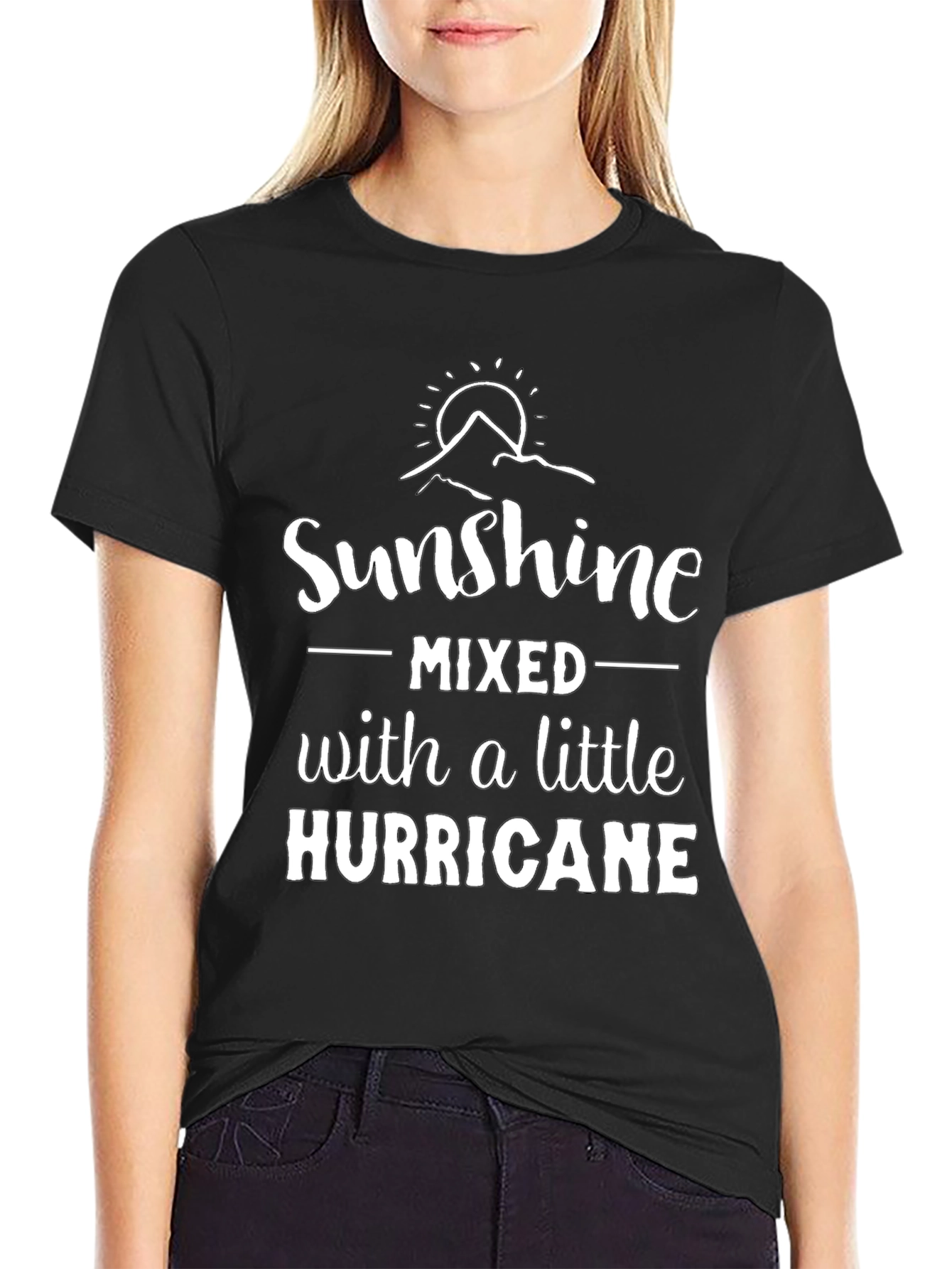 Sunshine Hurricane Graphic Tee - Black Casual Shirt