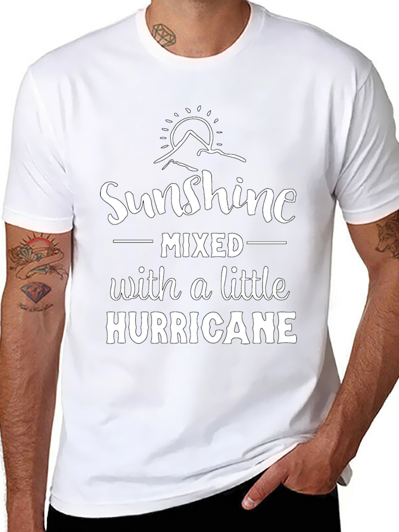Sunshine Hurricane Graphic Tee - Black Casual Shirt