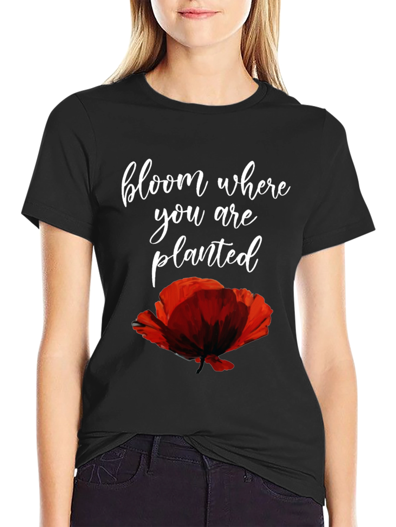 Bloom Where You Are Planted Poppy Graphic Tee