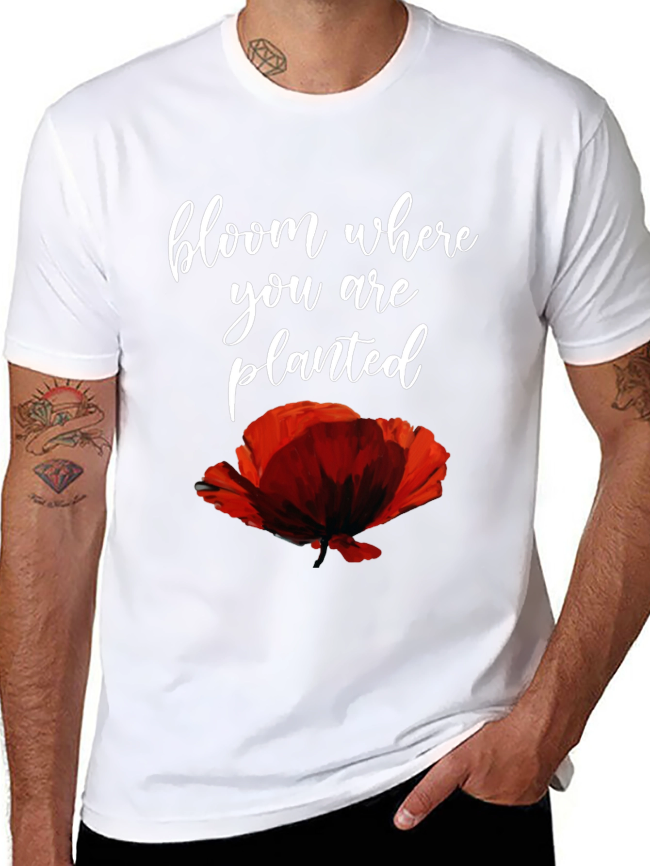 Bloom Where You Are Planted Poppy Graphic Tee