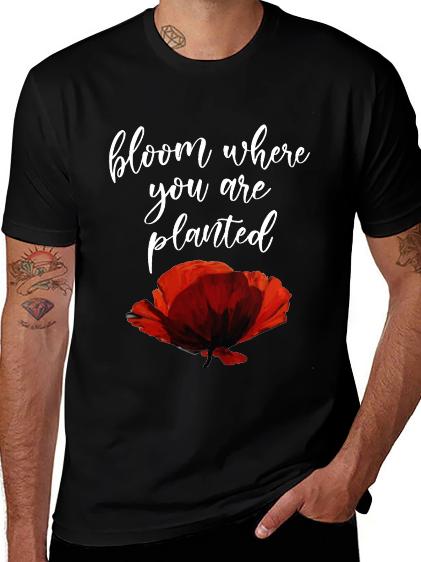 Bloom Where You Are Planted Poppy Graphic Tee