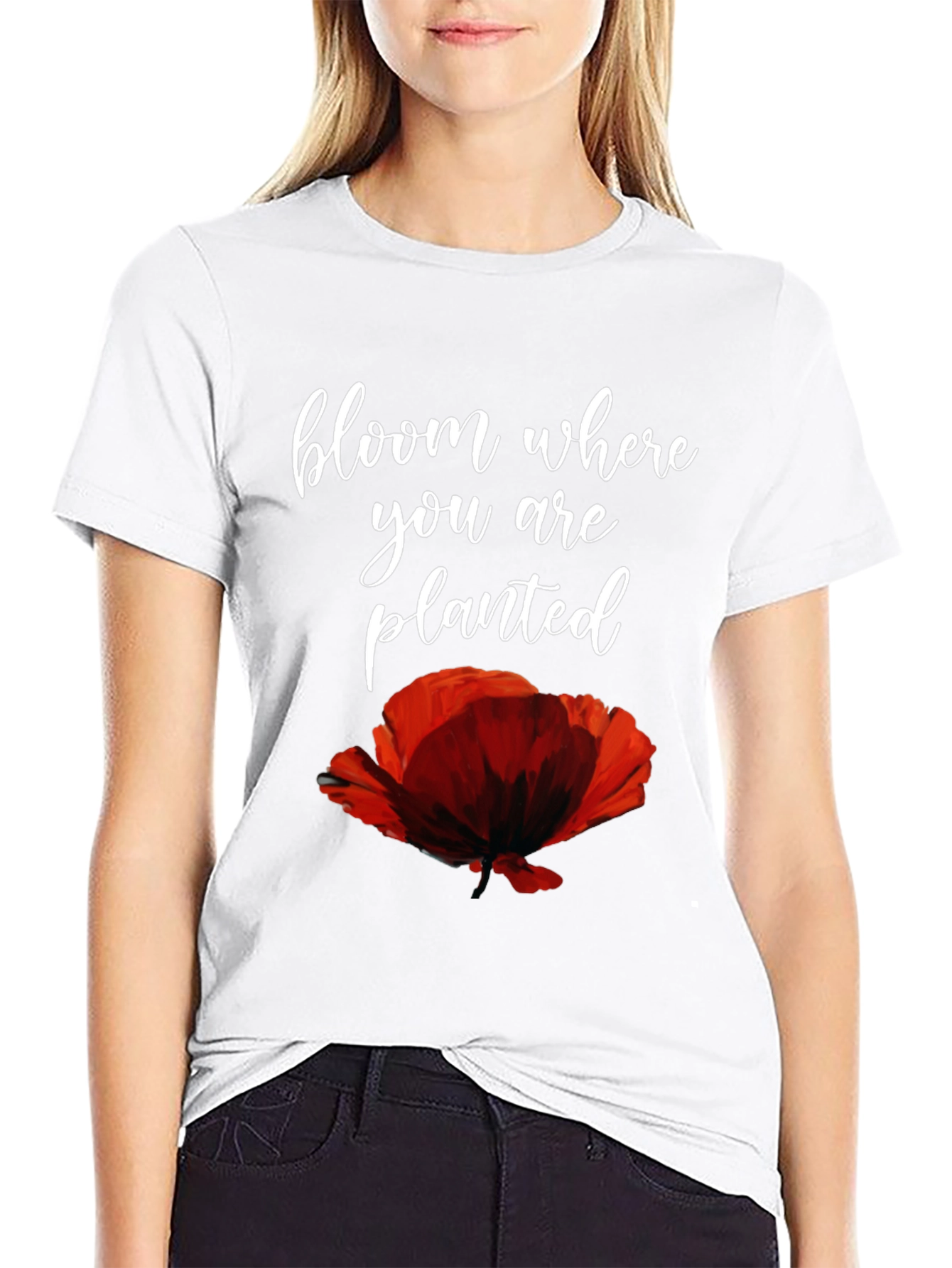 Bloom Where You Are Planted Poppy Graphic Tee