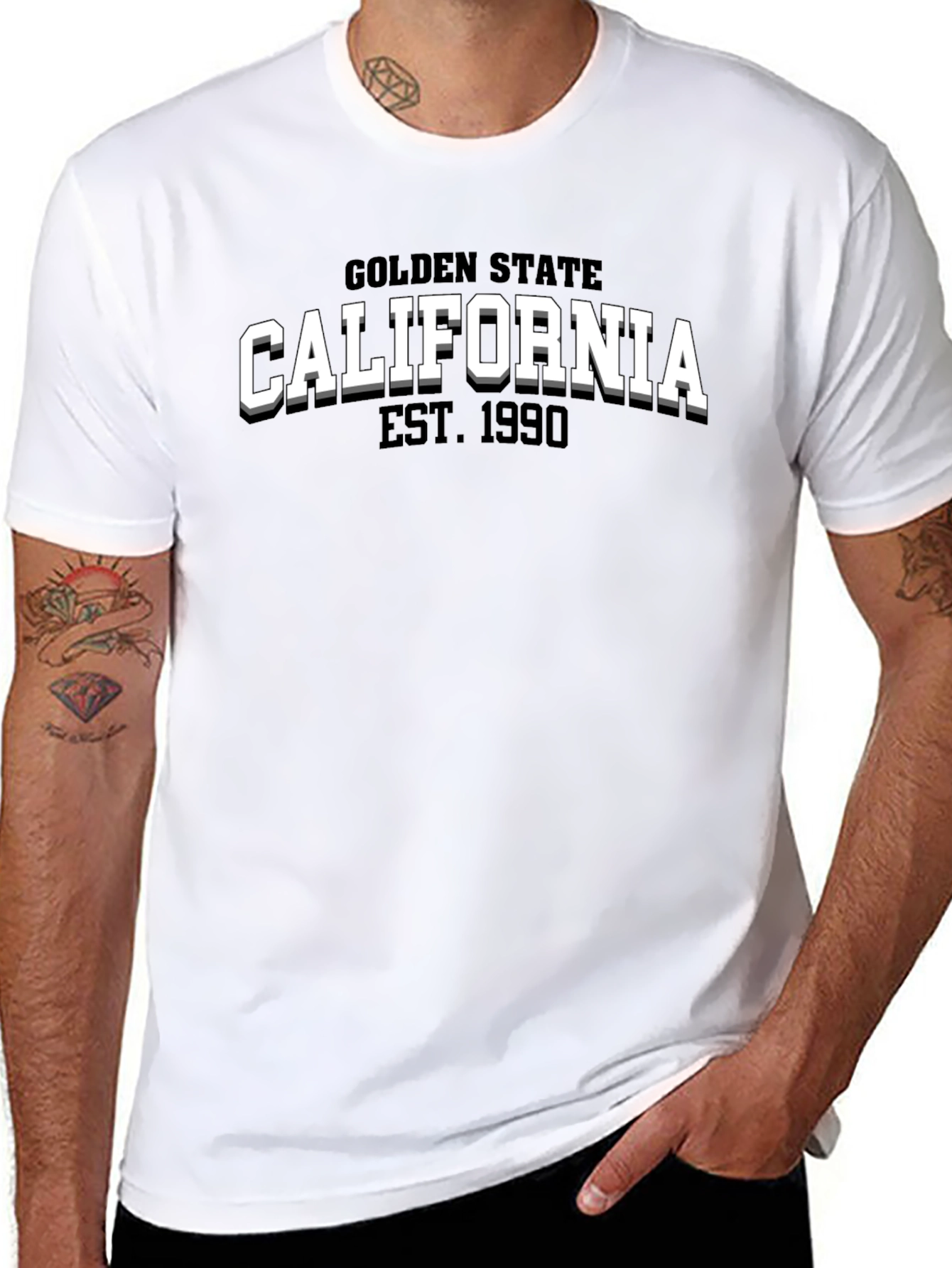 California Golden State Est. 1990 Mens Black T-Shirt