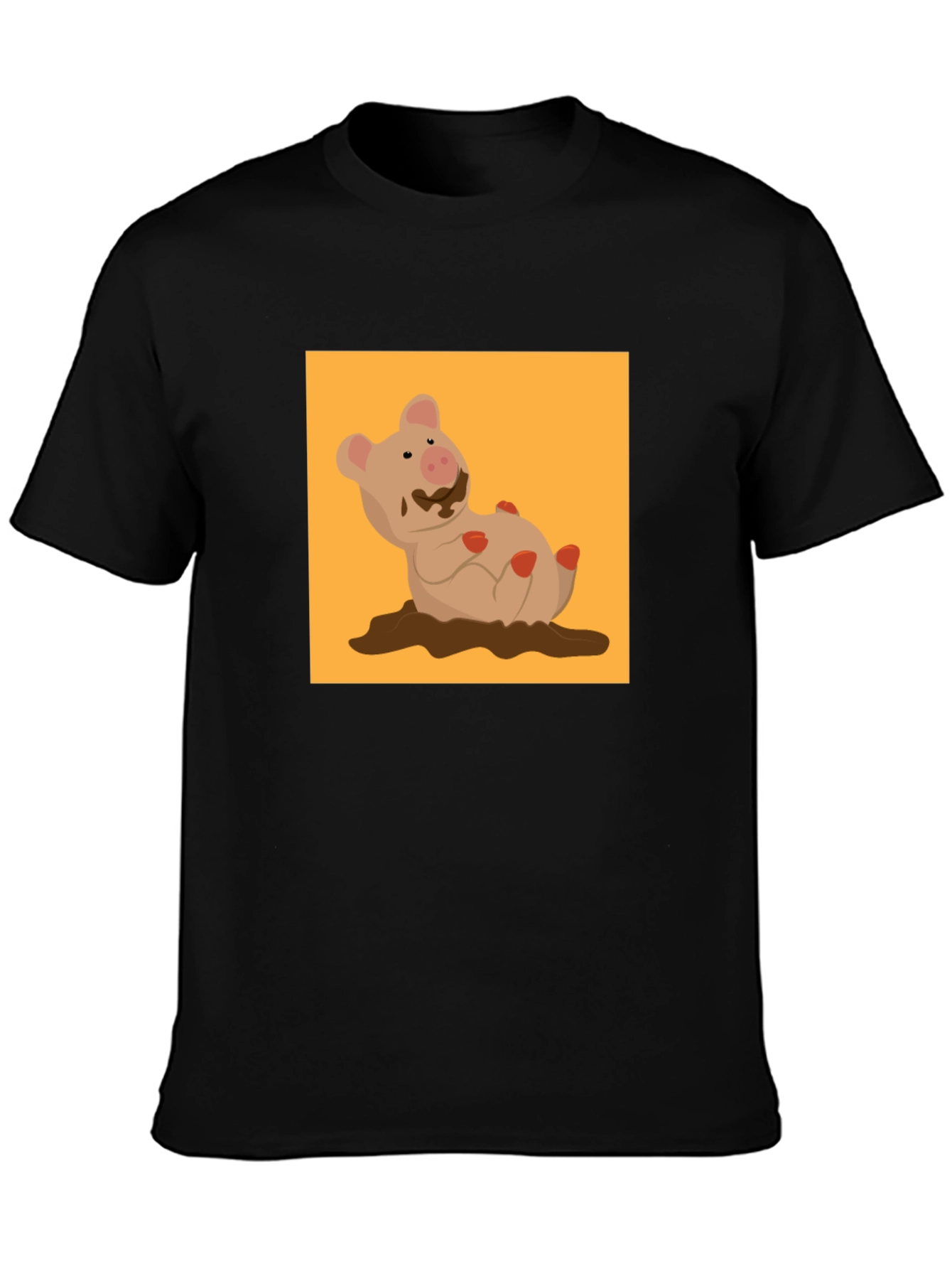 Muddy Pig Graphic Tee - Novelty Cartoon T-Shirt
