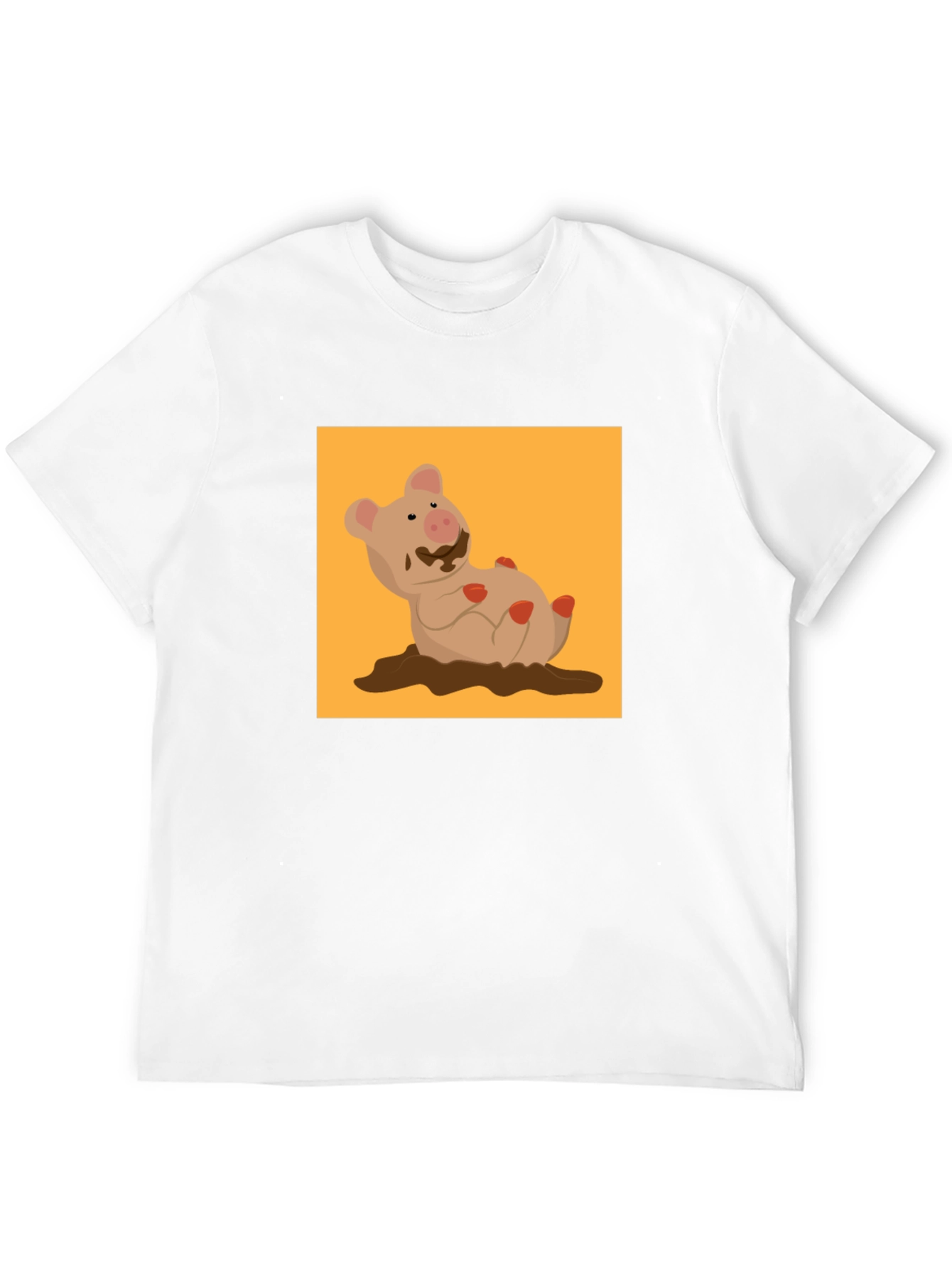 Muddy Pig Graphic Tee - Novelty Cartoon T-Shirt