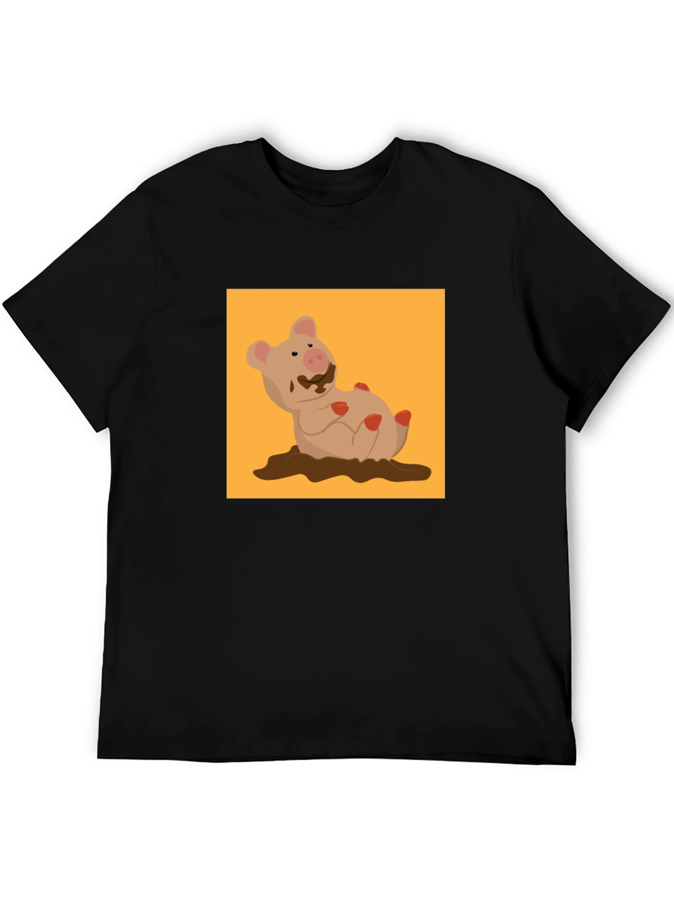 Muddy Pig Graphic Tee - Novelty Cartoon T-Shirt