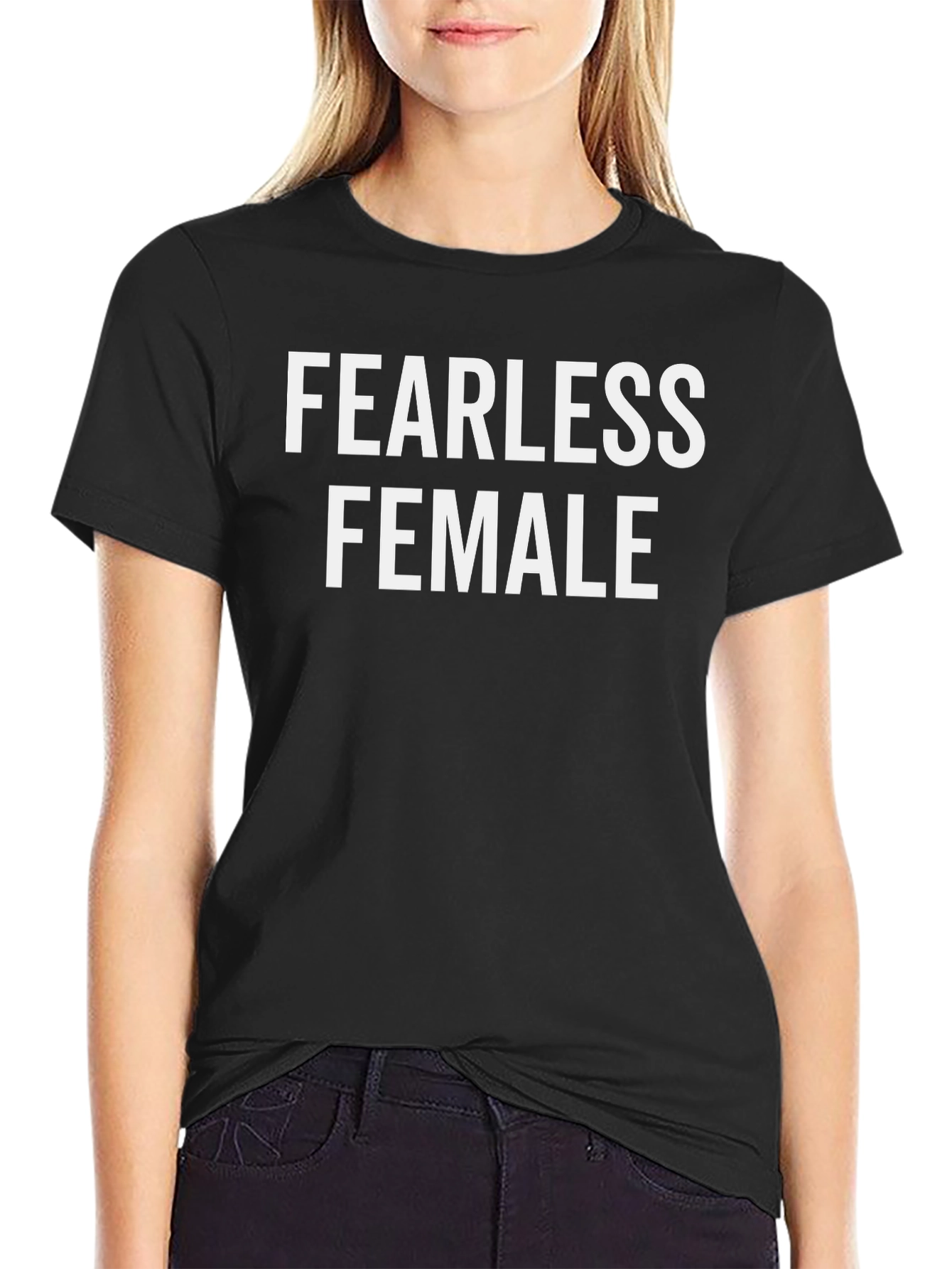 Fearless Female Black T-Shirt - Empowering Womens Tee
