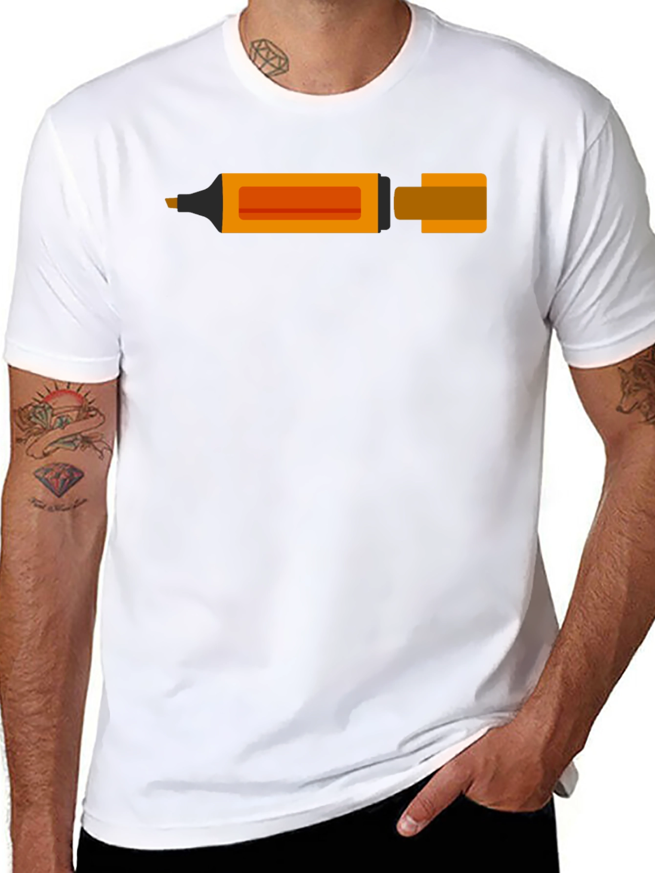 Orange Highlighter Graphic T-Shirt - Stylish and Unique