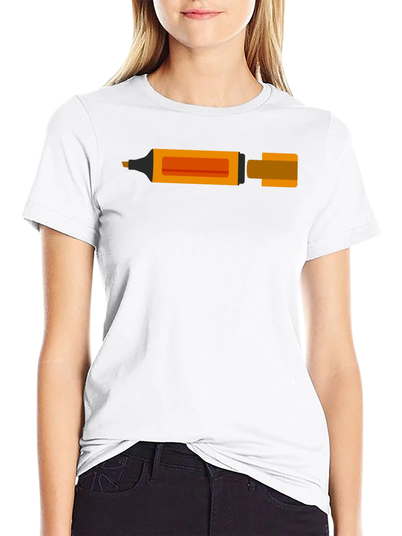 Orange Highlighter Graphic T-Shirt - Stylish and Unique