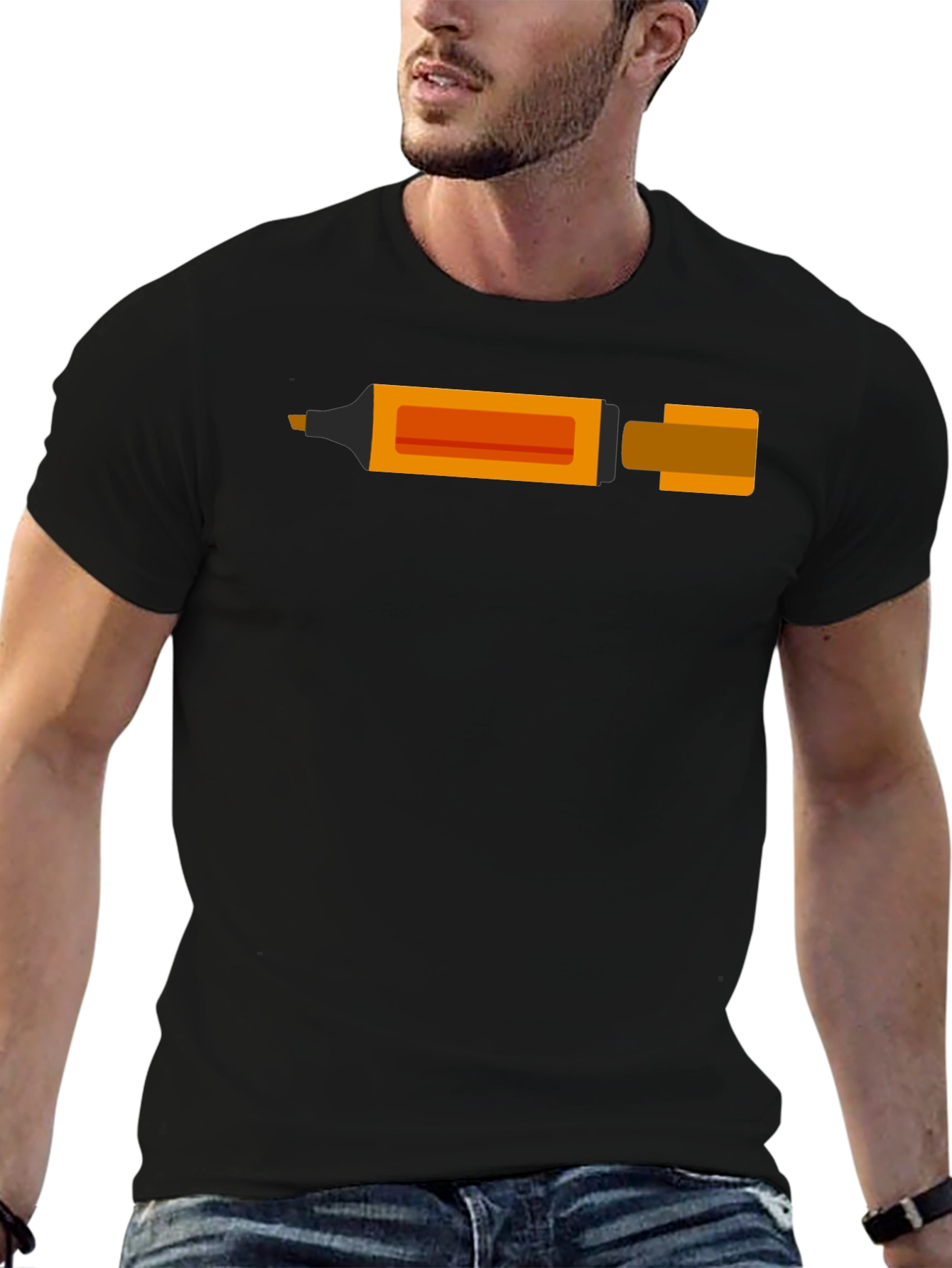 Orange Highlighter Graphic T-Shirt - Stylish and Unique