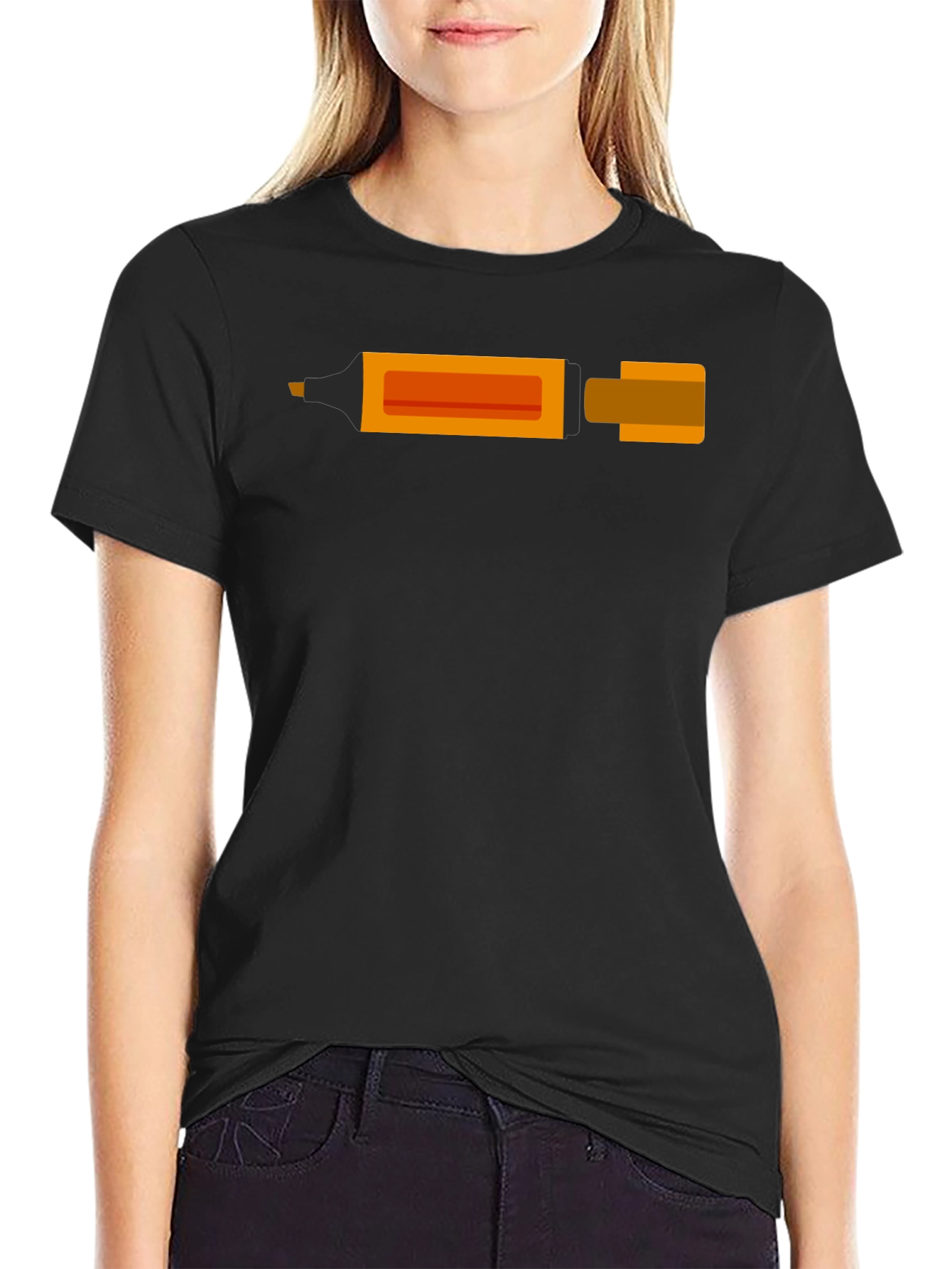 Orange Highlighter Graphic T-Shirt - Stylish and Unique