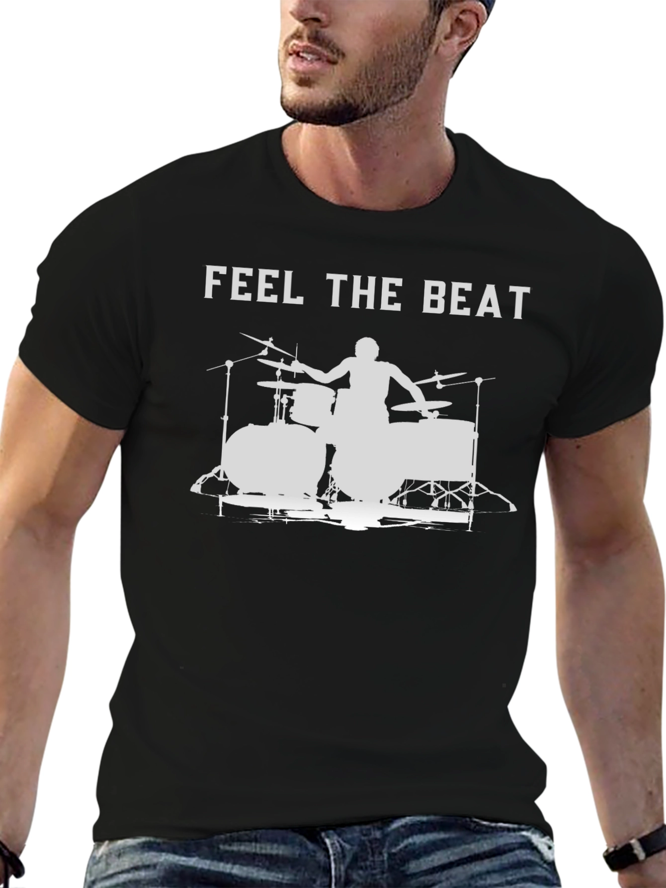 Feel The Beat Drummer Silhouette T-Shirt